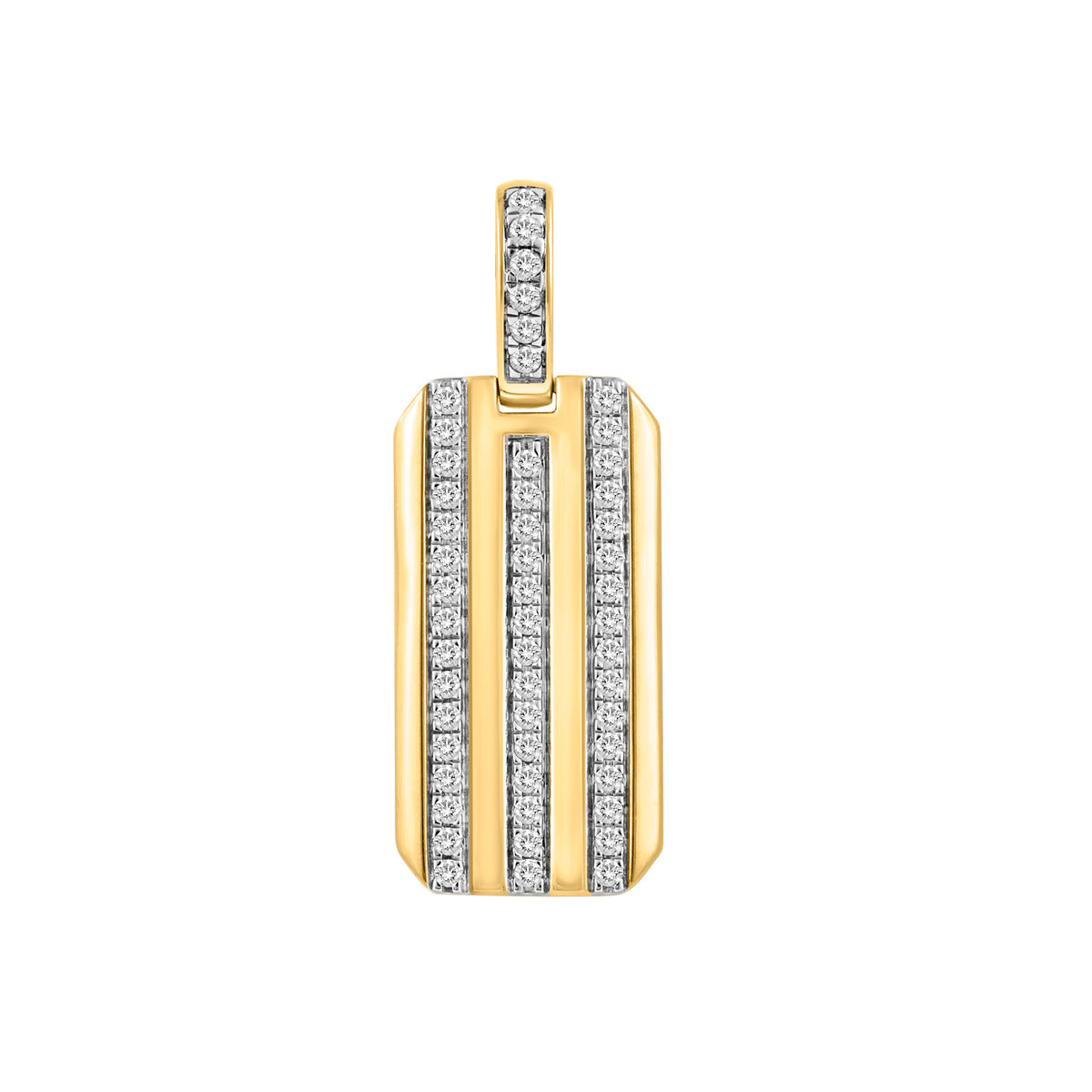 MEN'S CHARM PENDANT 0.50CT ROUND DIAMOND 10K YELLOW GOLD