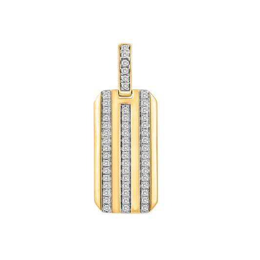 MEN'S CHARM PENDANT 0.50CT ROUND DIAMOND 10K YELLOW GOLD