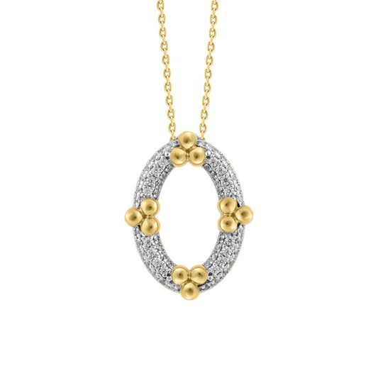 LADIES PENDANT WITH CHAIN 0.25CT ROUND DIAMOND 10K YELLOW GOLD