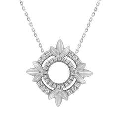 LADIES NECKLACE 0.16CT ROUND DIAMOND 10K WHITE GOLD