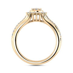 LADIES RING 0.33CT ROUND DIAMOND 10K YELLOW GOLD