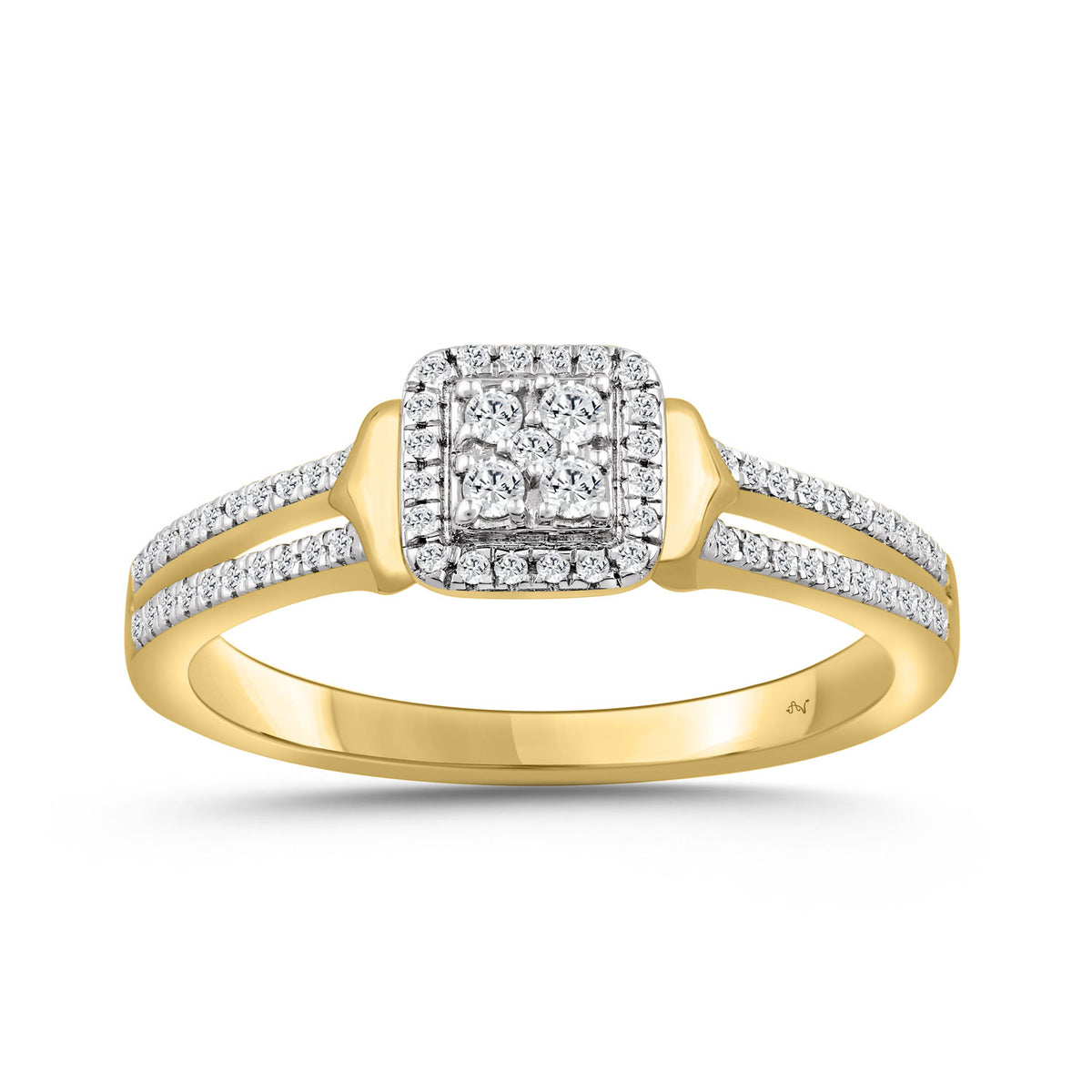 LADIES RING 0.20CT ROUND DIAMOND 10K YELLOW GOLD