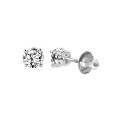 LADIES SOLITAIRE RING 0.33CT ROUND DIAMOND 14K WHITE GOLD