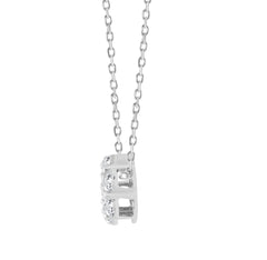 LADIES PENDANT WITH CHAIN 0.50CT ROUND DIAMOND 14K WHITE GOLD