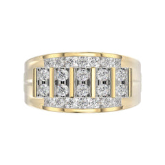 MEN'S BAND 1.50CT ROUND DIAMOND 10K YELLOW GOLD
