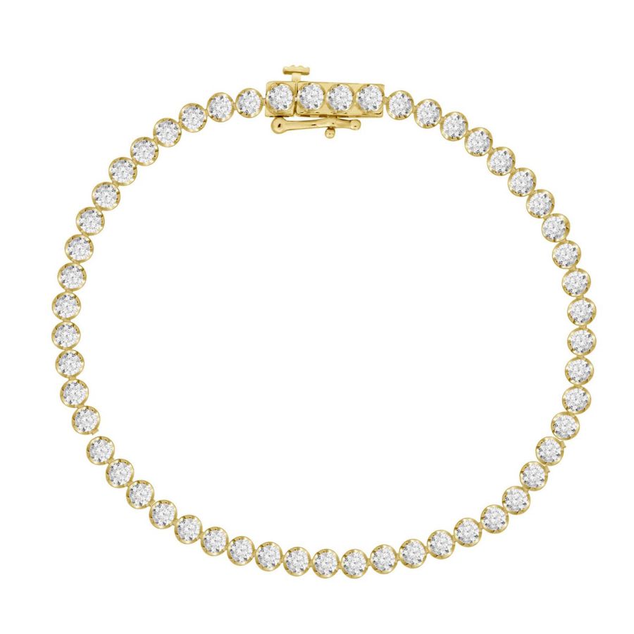 LADIES BRACELET 2.00CT ROUND DIAMOND 10K YELLOW GOLD