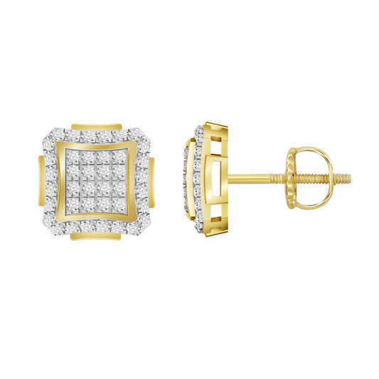 EARRINGS 0.25CT ROUND DIAMOND 10K YELLOW GOLD