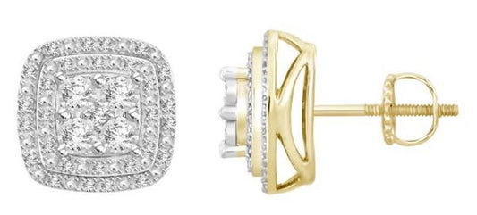 EARRINGS 0.20CT ROUND DIAMOND 10K YELLOW GOLD