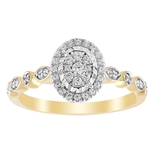 LADIES RING 0.20CT ROUND DIAMOND 10K YELLOW GOLD