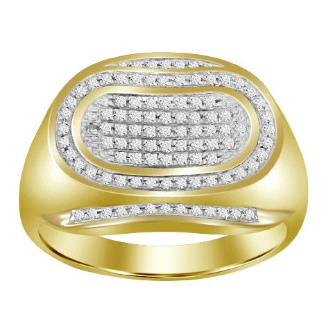 MEN'S RING 0.25CT ROUND DIAMOND 10K YELLOW GOLD