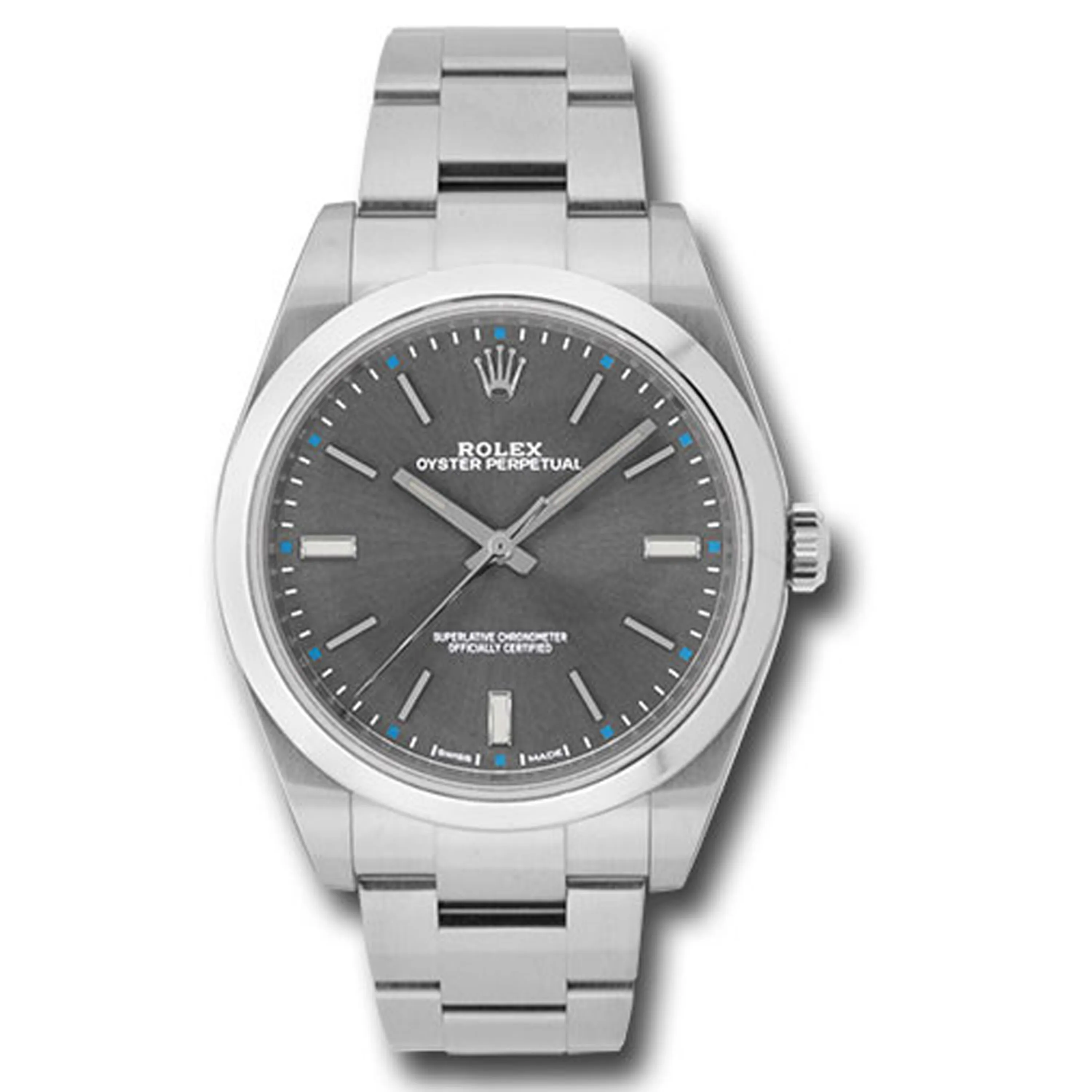 Rolex Oyster Perpetual Dark Rhodium Index Dial