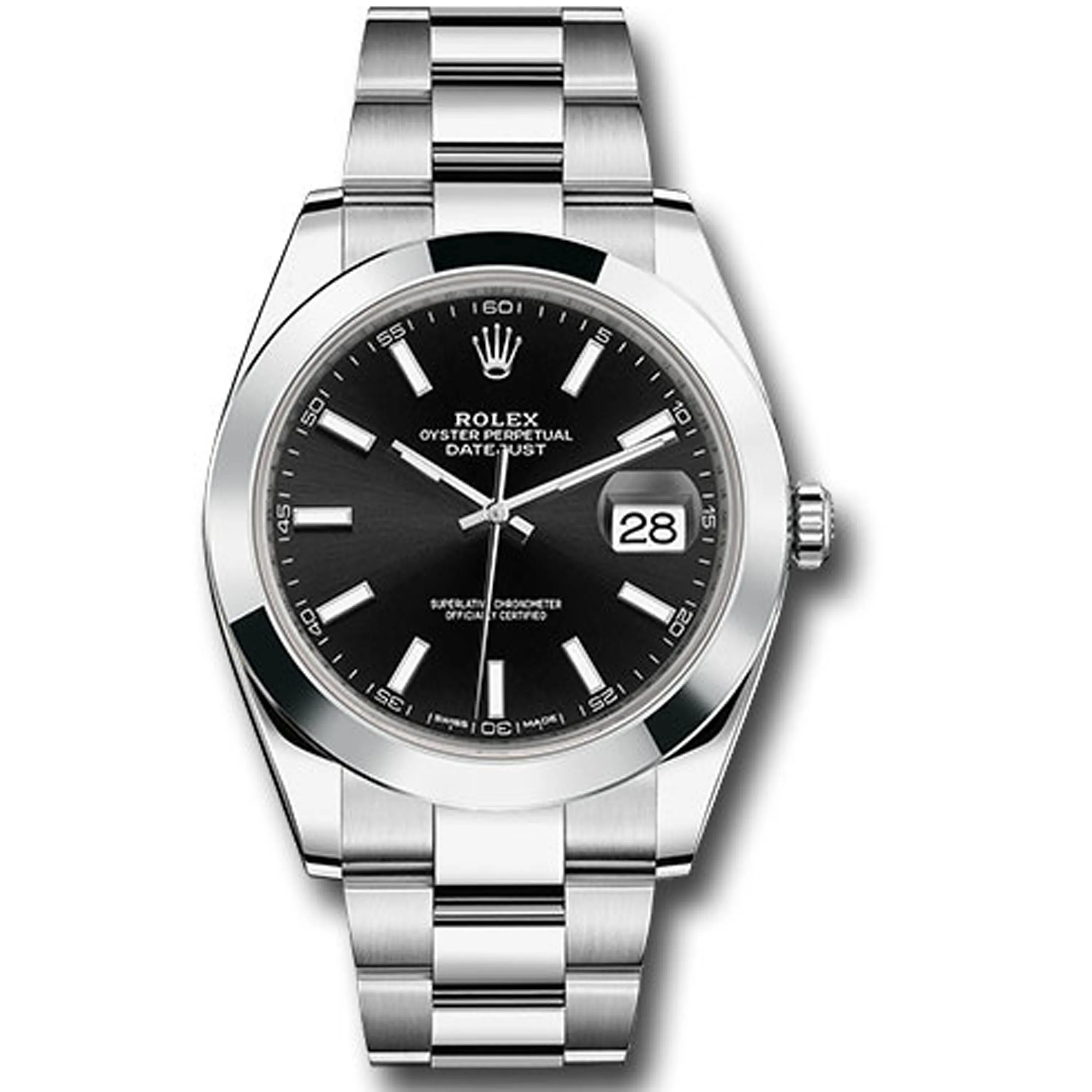 Rolex Datejust Black Index Dial On Oyster Ref 126300 With New Style Card White 2018