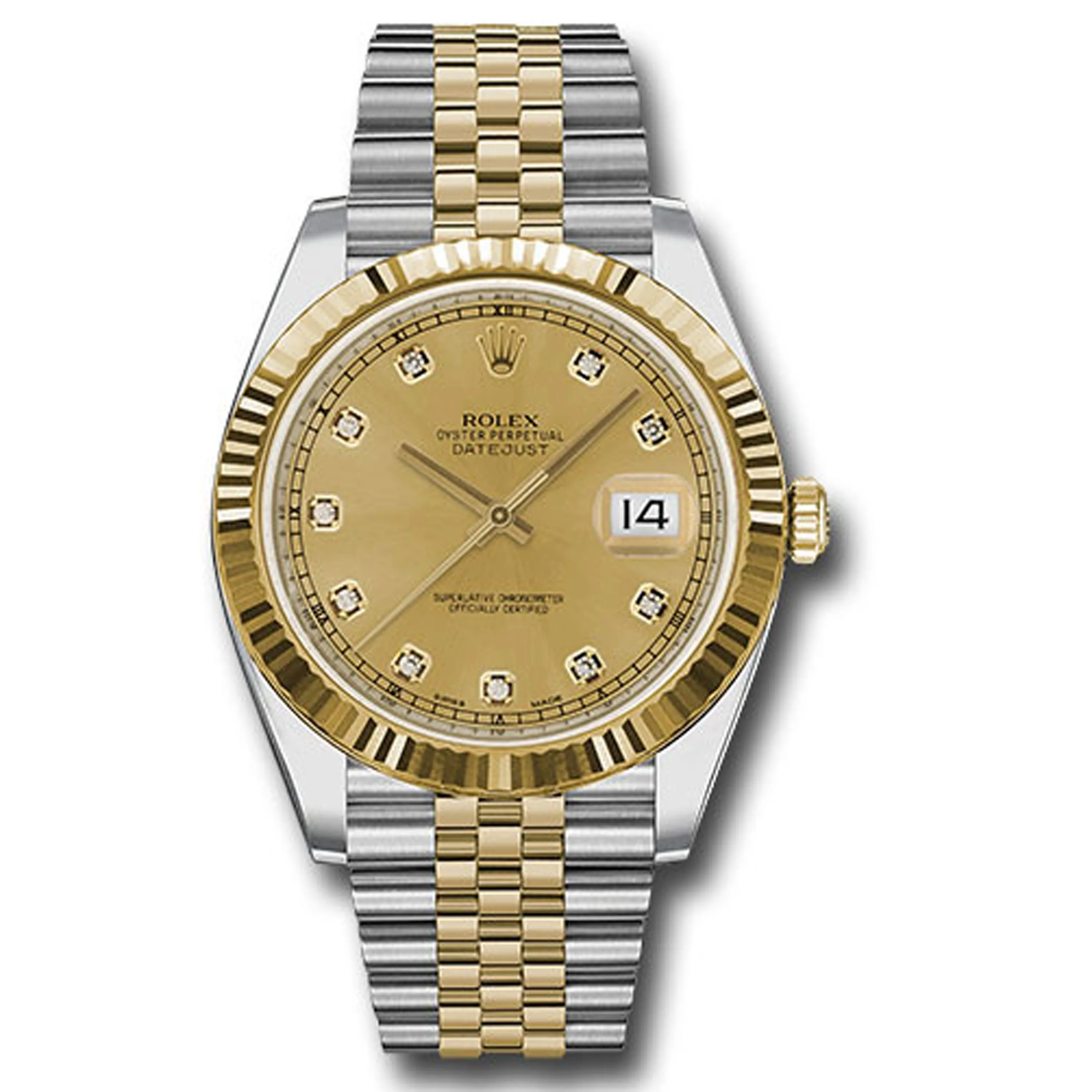 Rolex Datejust Champagne Diamond Dial on Jubilee Ref 126333 with New Style Card White 2019
