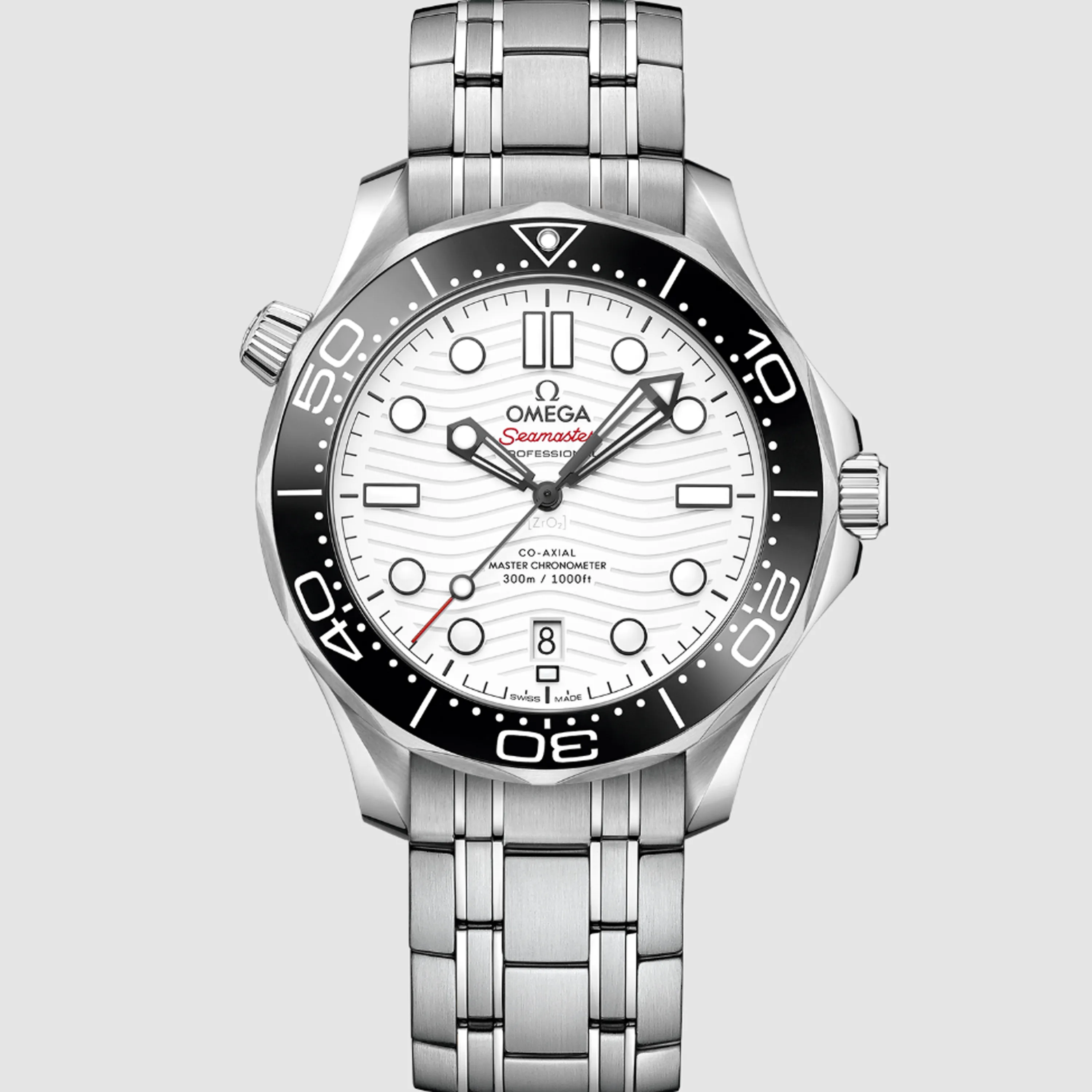 Omega Seamaster Diver 300M B&P White Dial On Bracelet