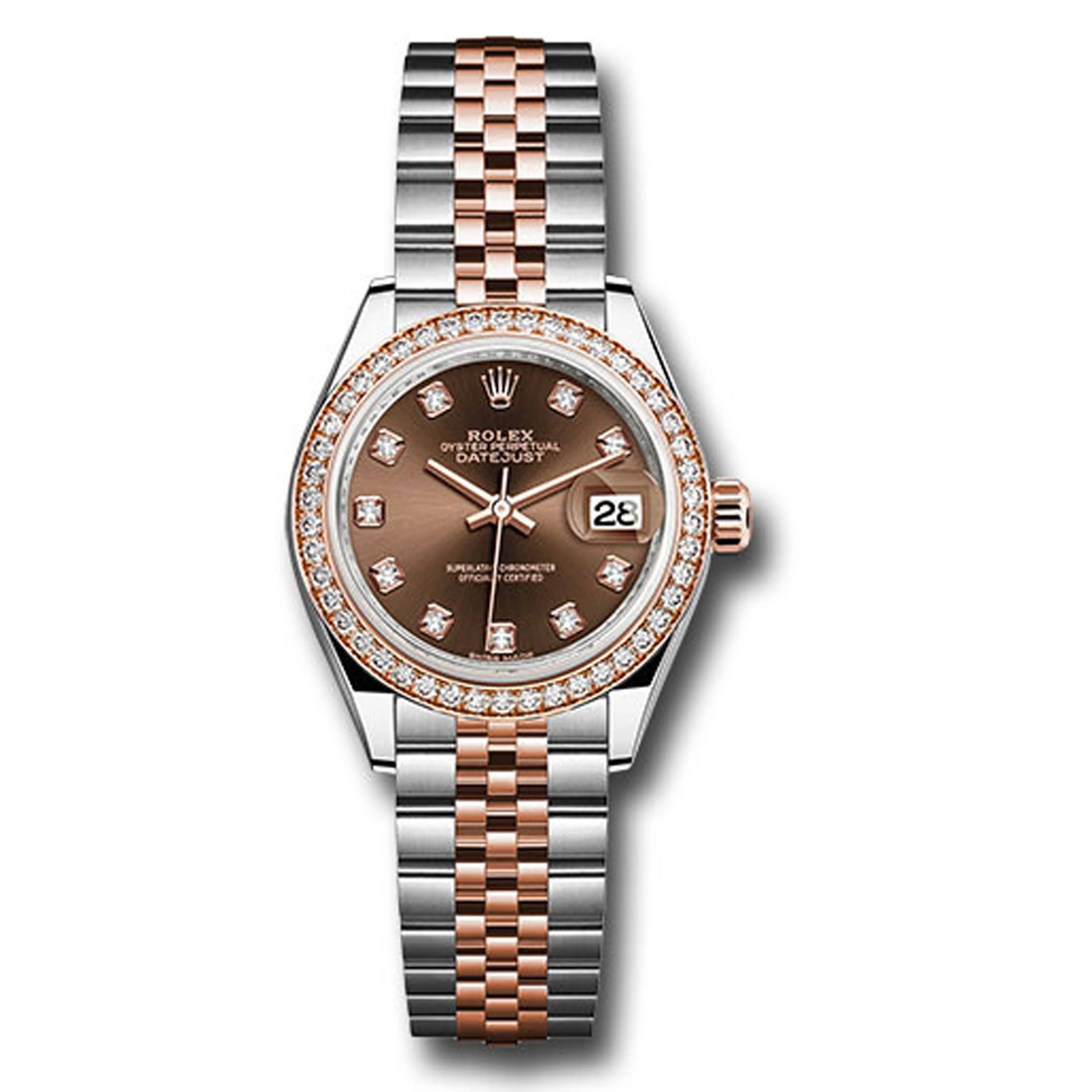 Rolex Datejust Lady Chocolate Diamond Dial on Jubilee Ref 279381RBR with New Style Card White 2018