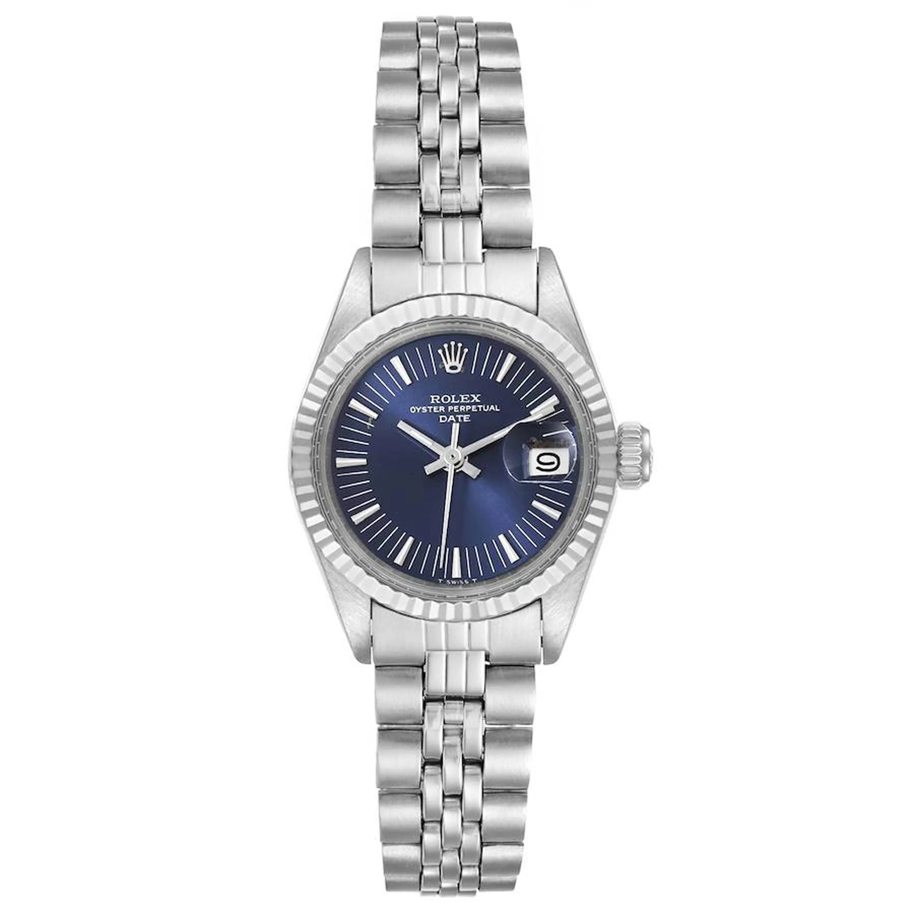 Rolex Datejust Lady Blue Stick Dial on Jubilee