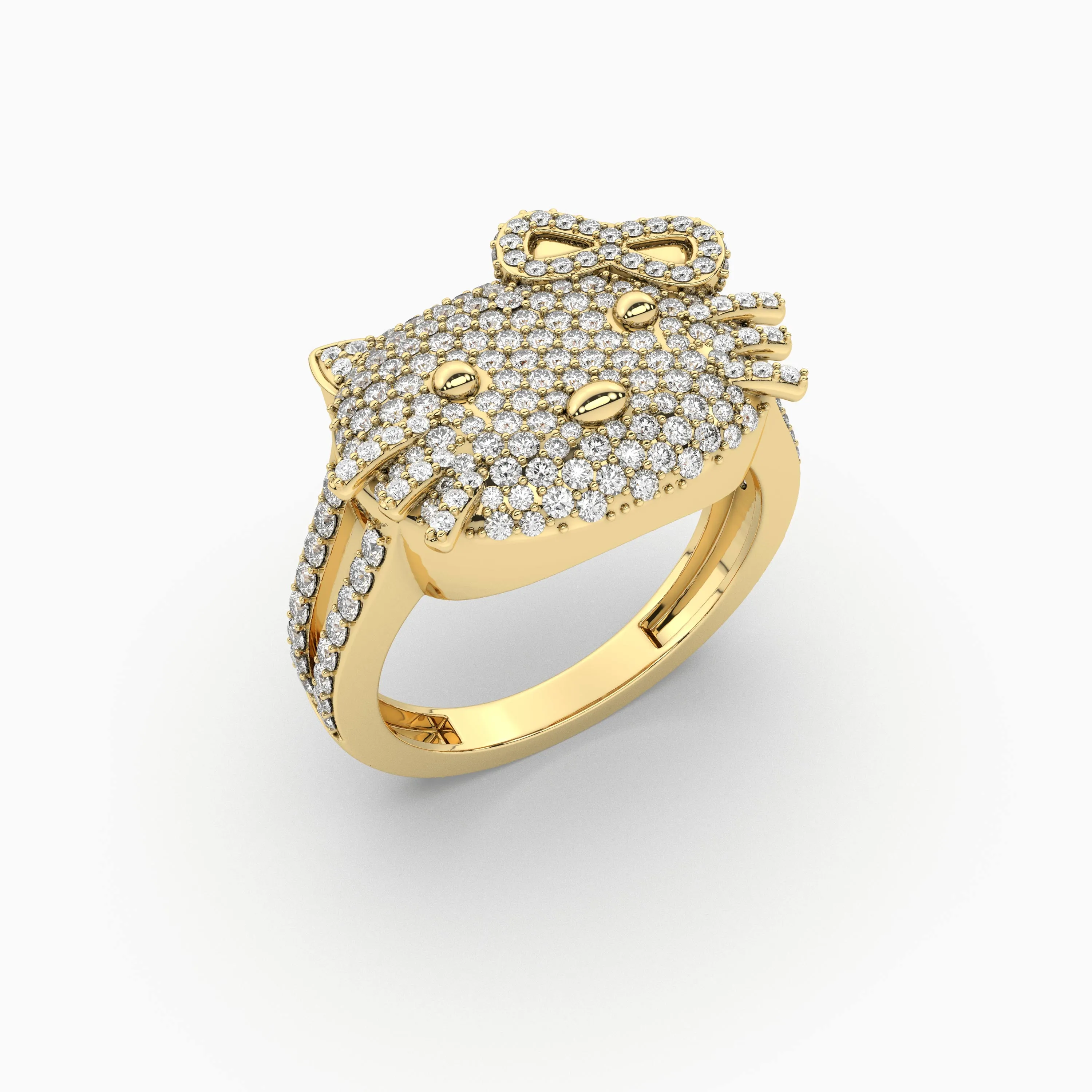 Aisha Kitty Inspired Natural Diamond  Ring For Womens