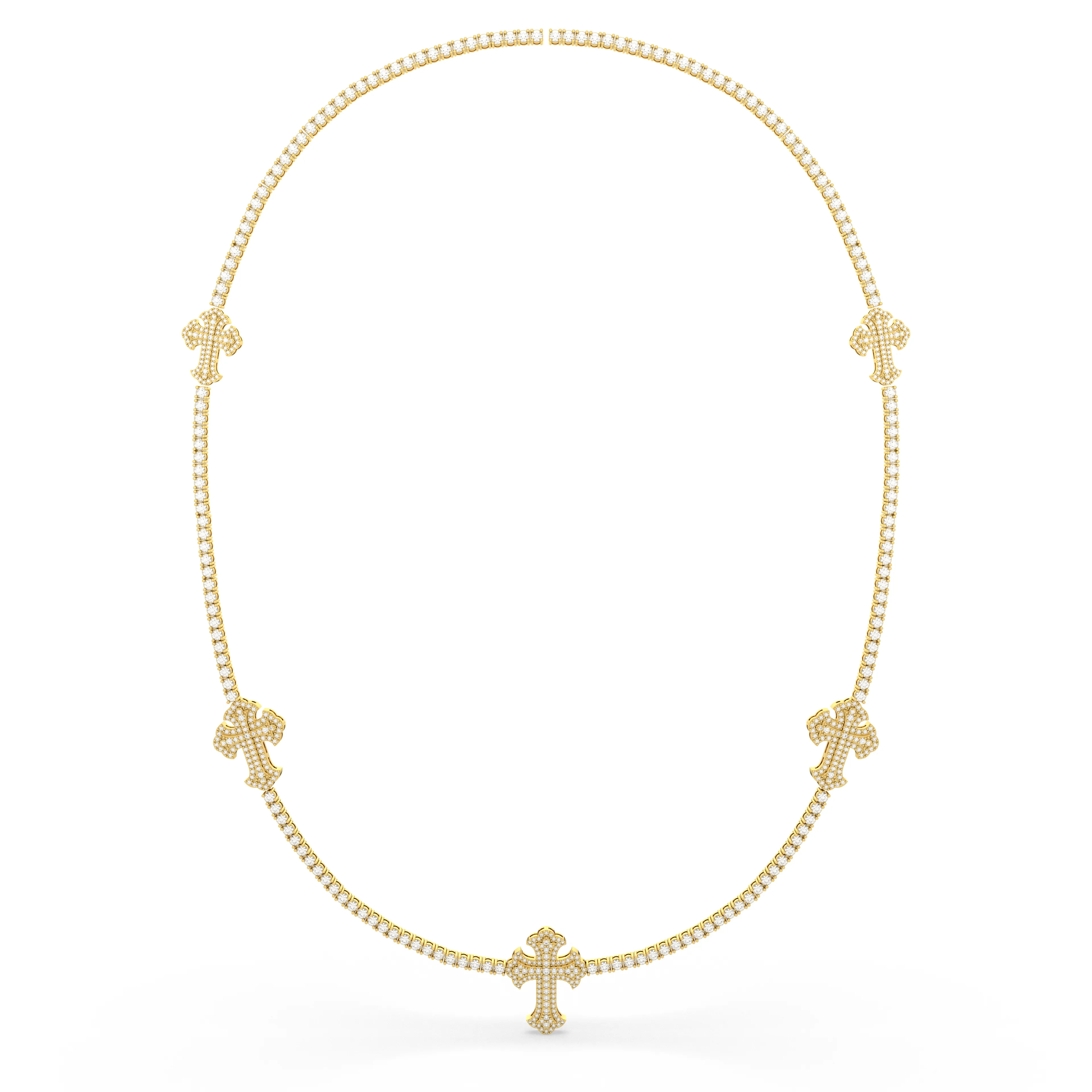 Choker Signature Cross Pattern 1.81 CT Bead Necklace