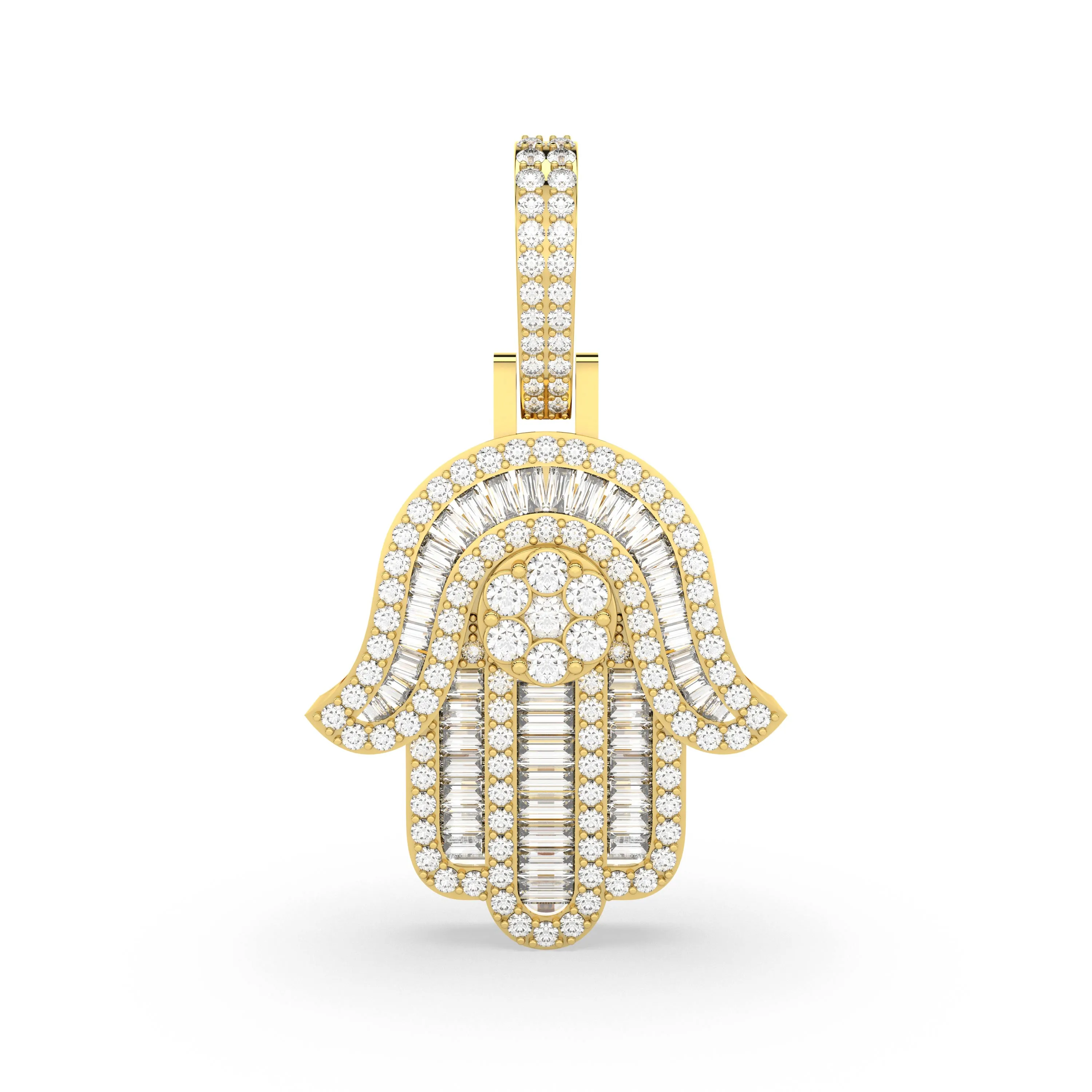 Hamsa Hand Natural Diamond Pendant