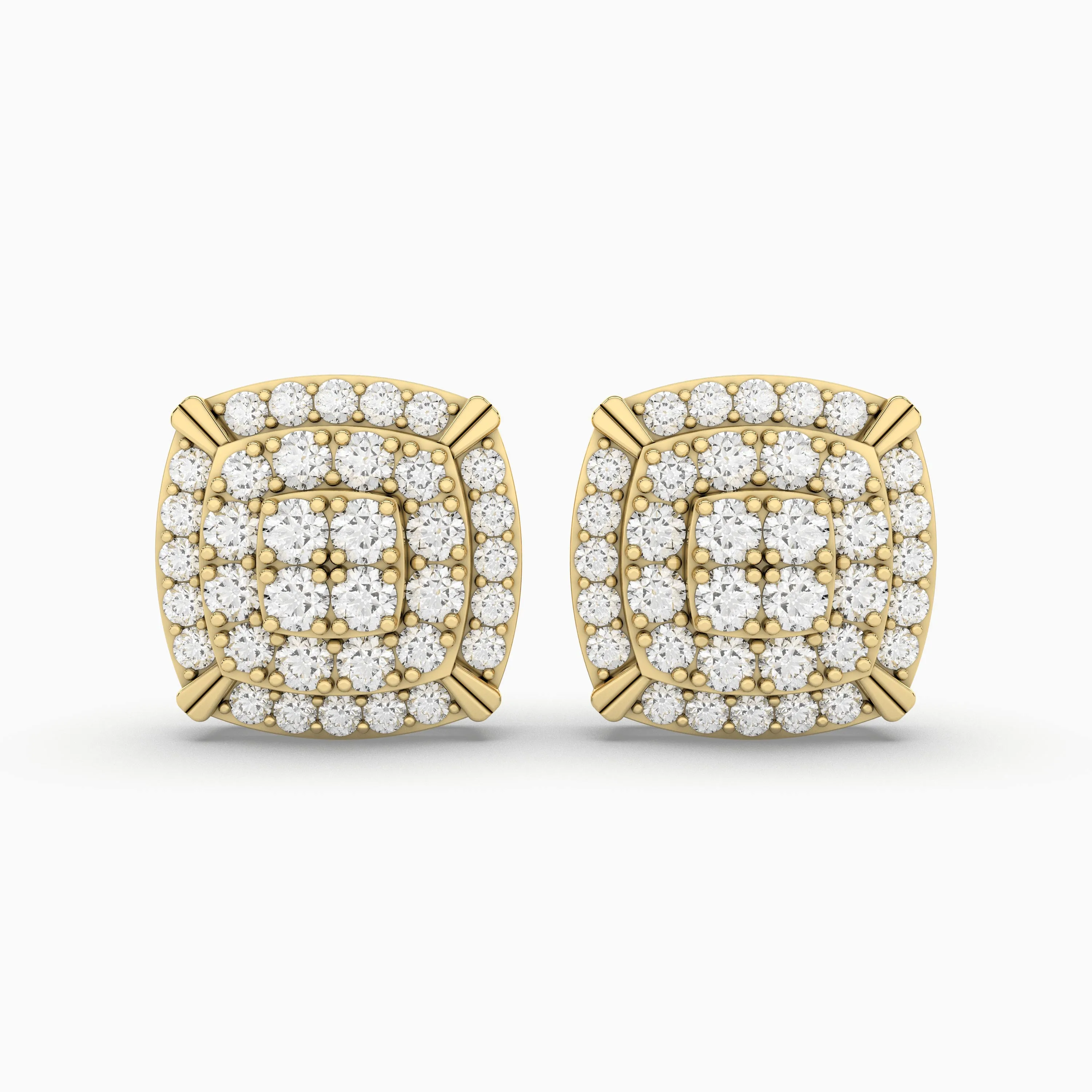 Lab Grown Diamond Cushion Frame Stud Earrings