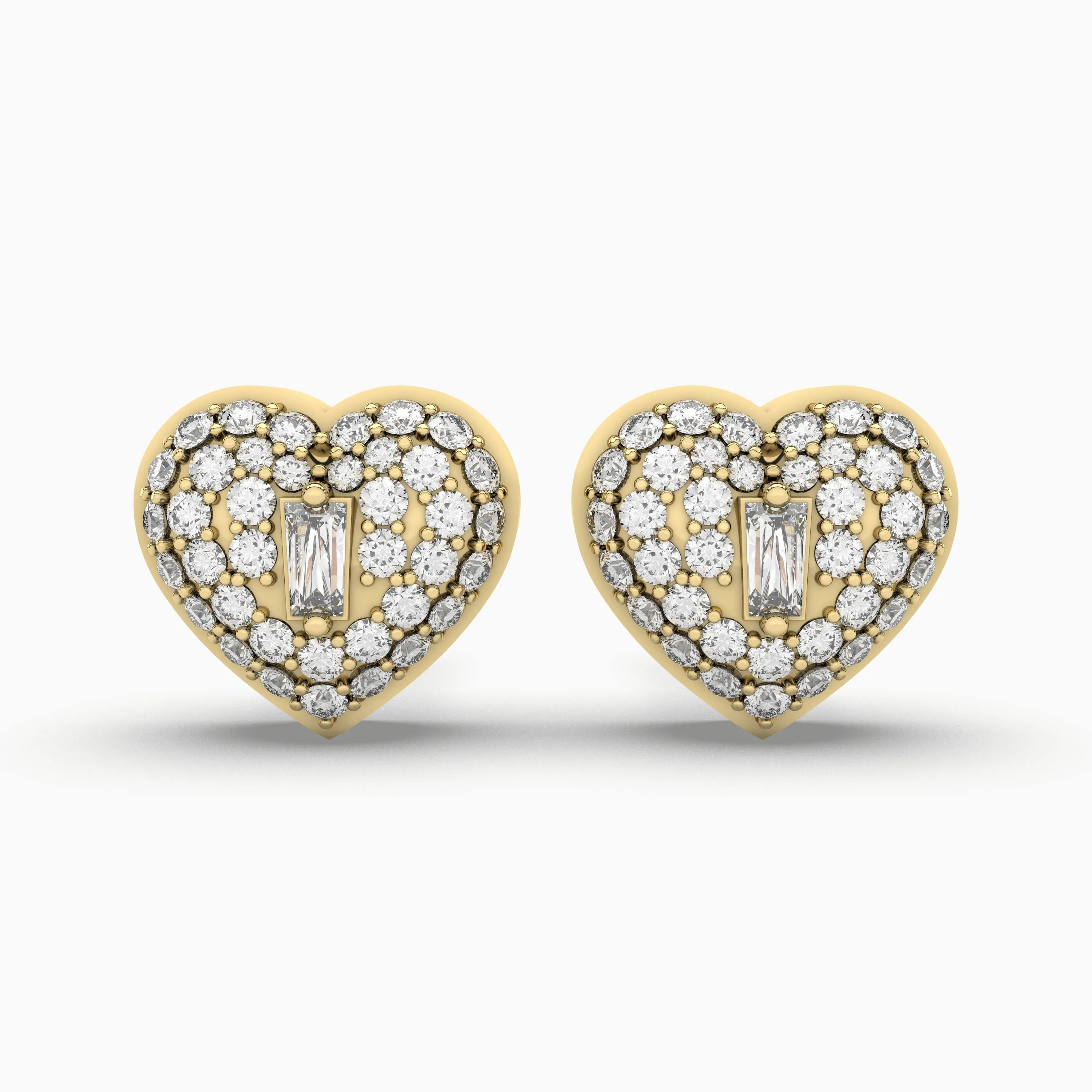 0.26 CT.T.W Heart Shape Natural Diamond Stud Earring