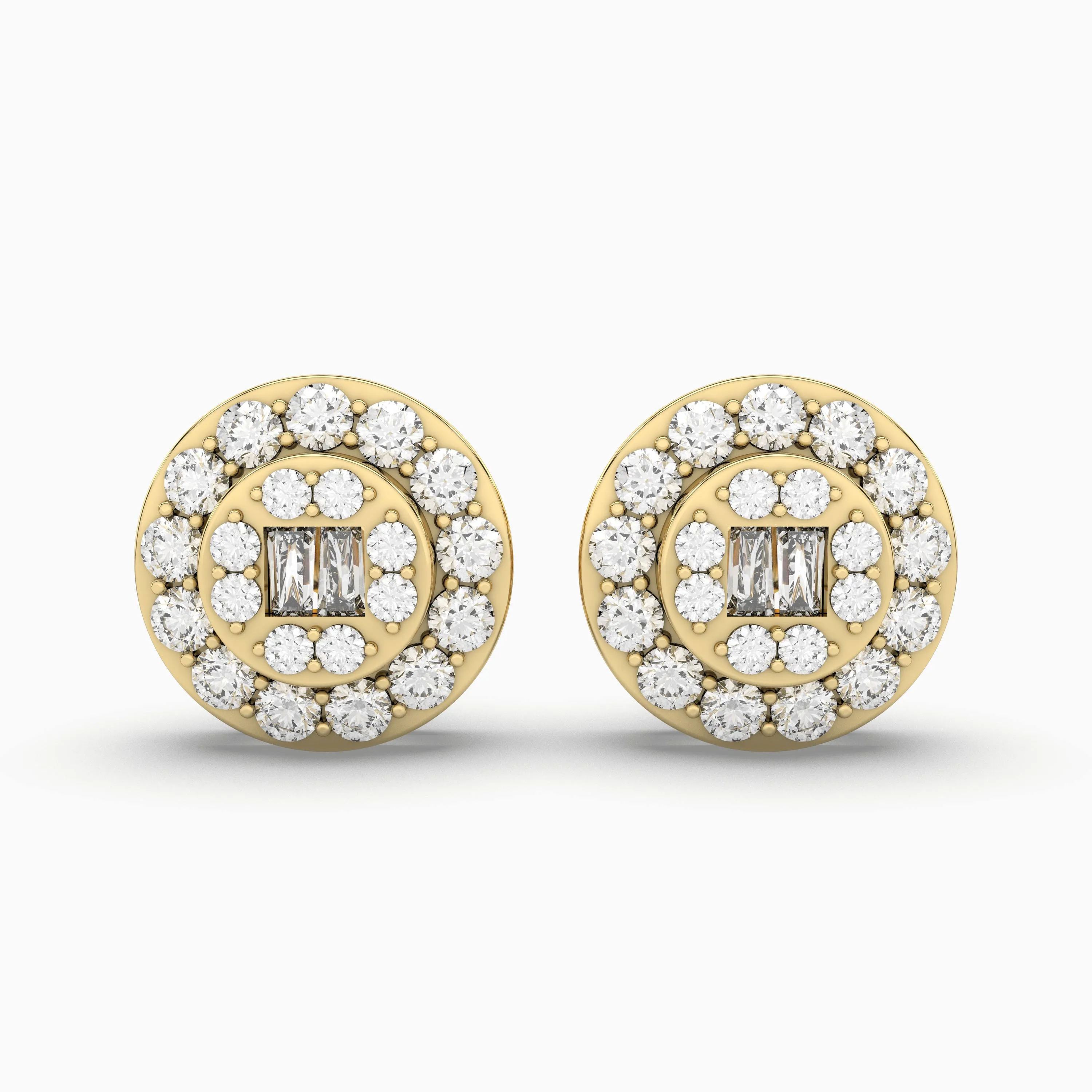 0.34 CT.T.W Stunning Halo Natural Diamond Stud Earring For Unisex