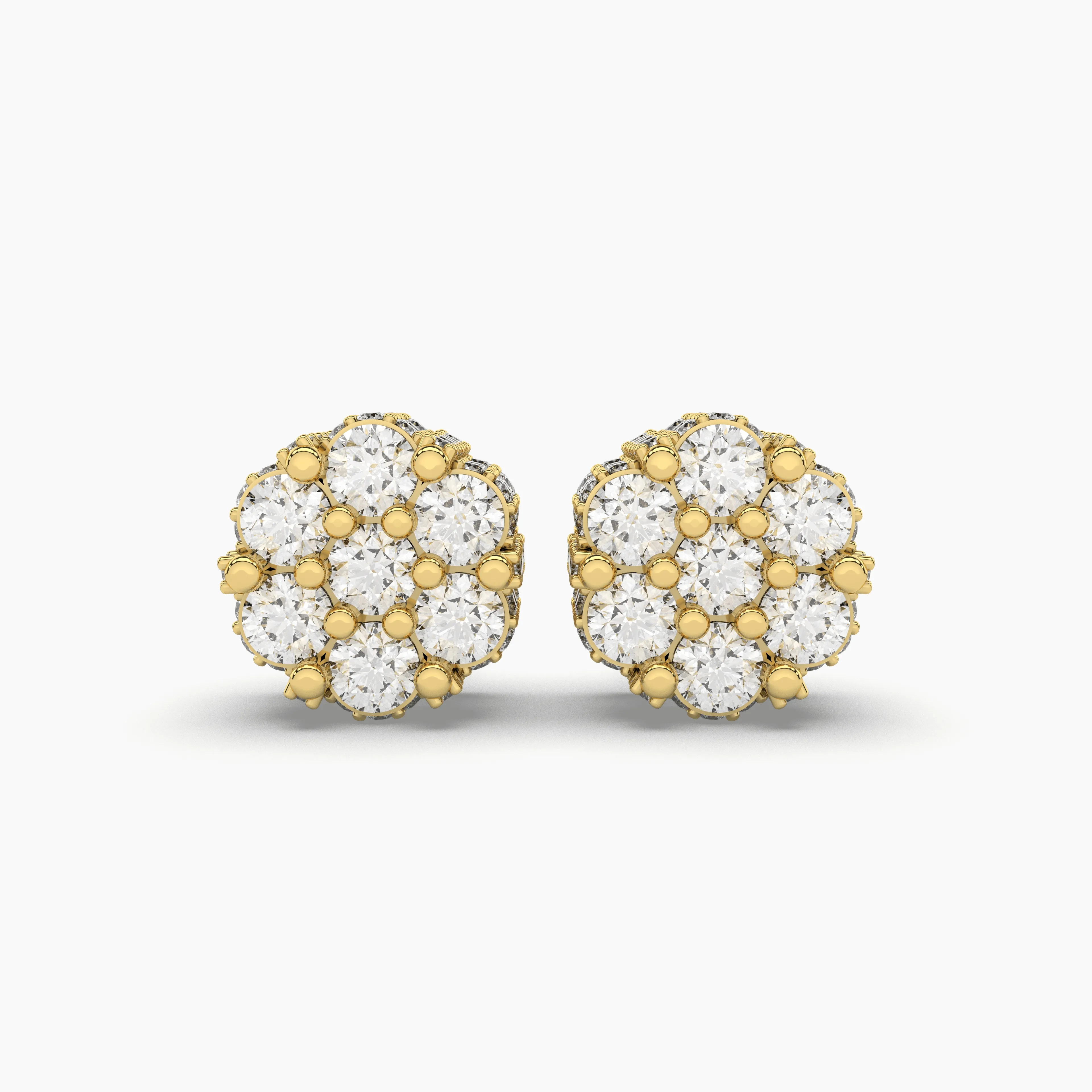 Classic Seven-Stone Natural 0.61 CT Diamond Stud Earring