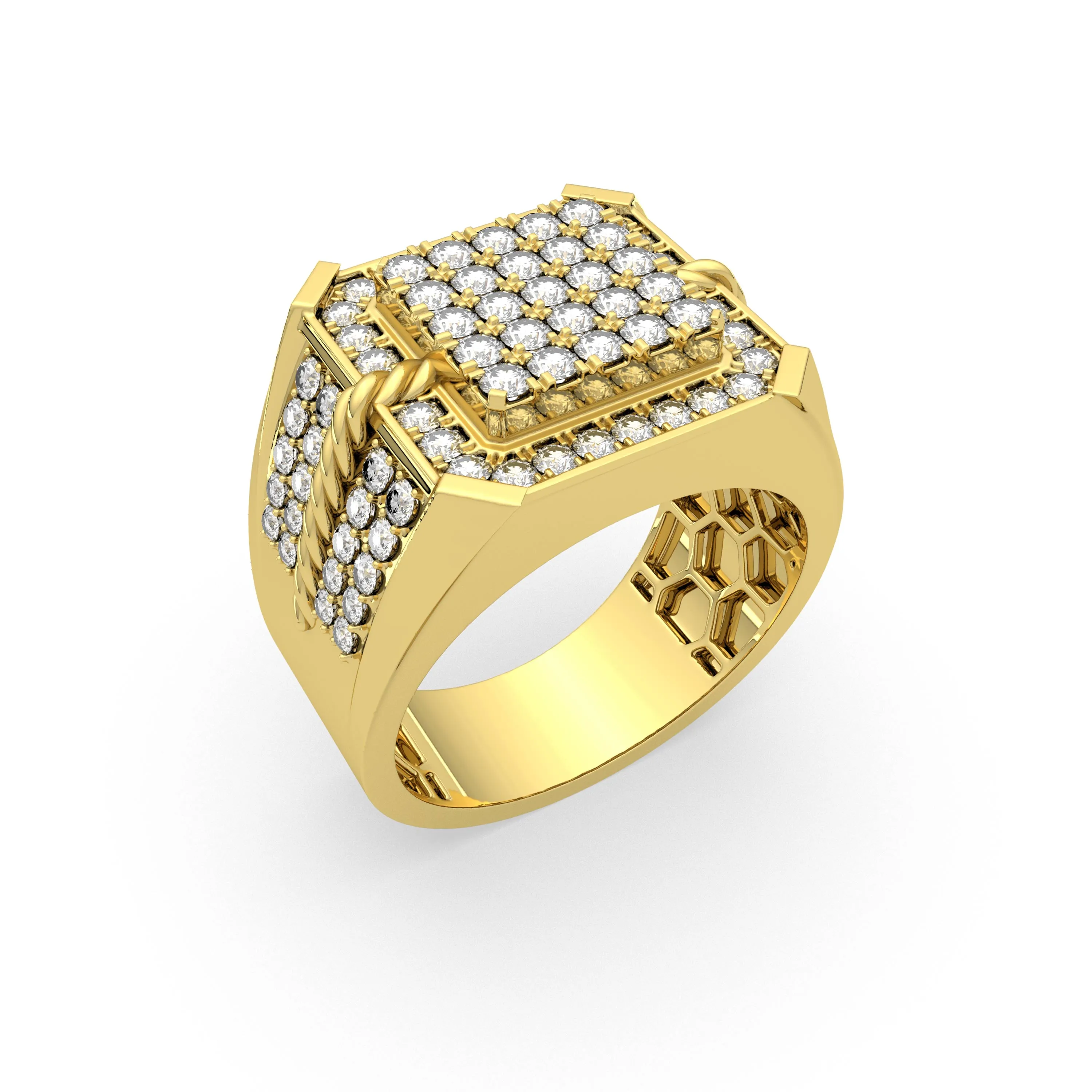 Gold Lab Grown Natural Diamond Wedding Band Ring