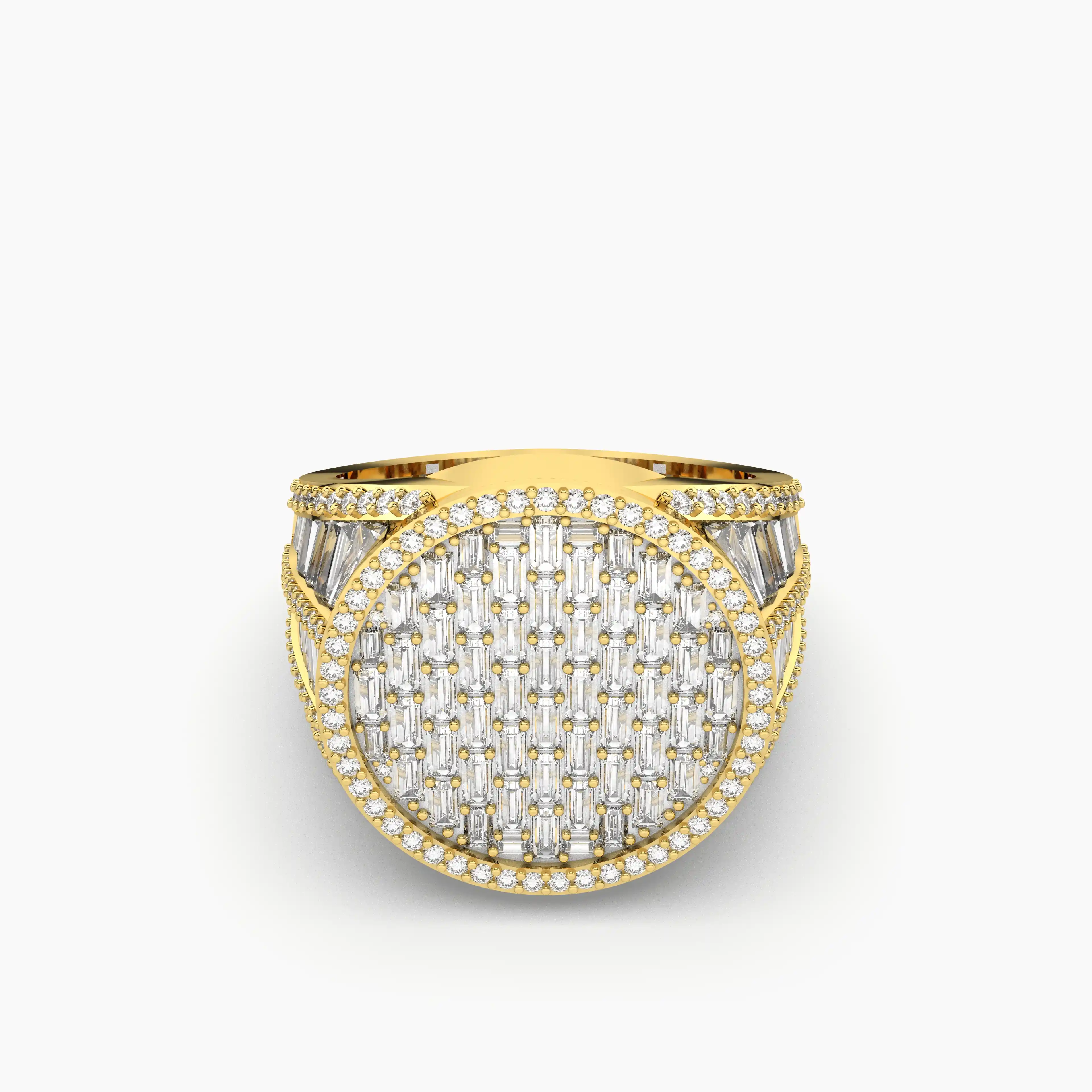 Axel Baguette Lab Grown Diamond Cluster Ring For Men