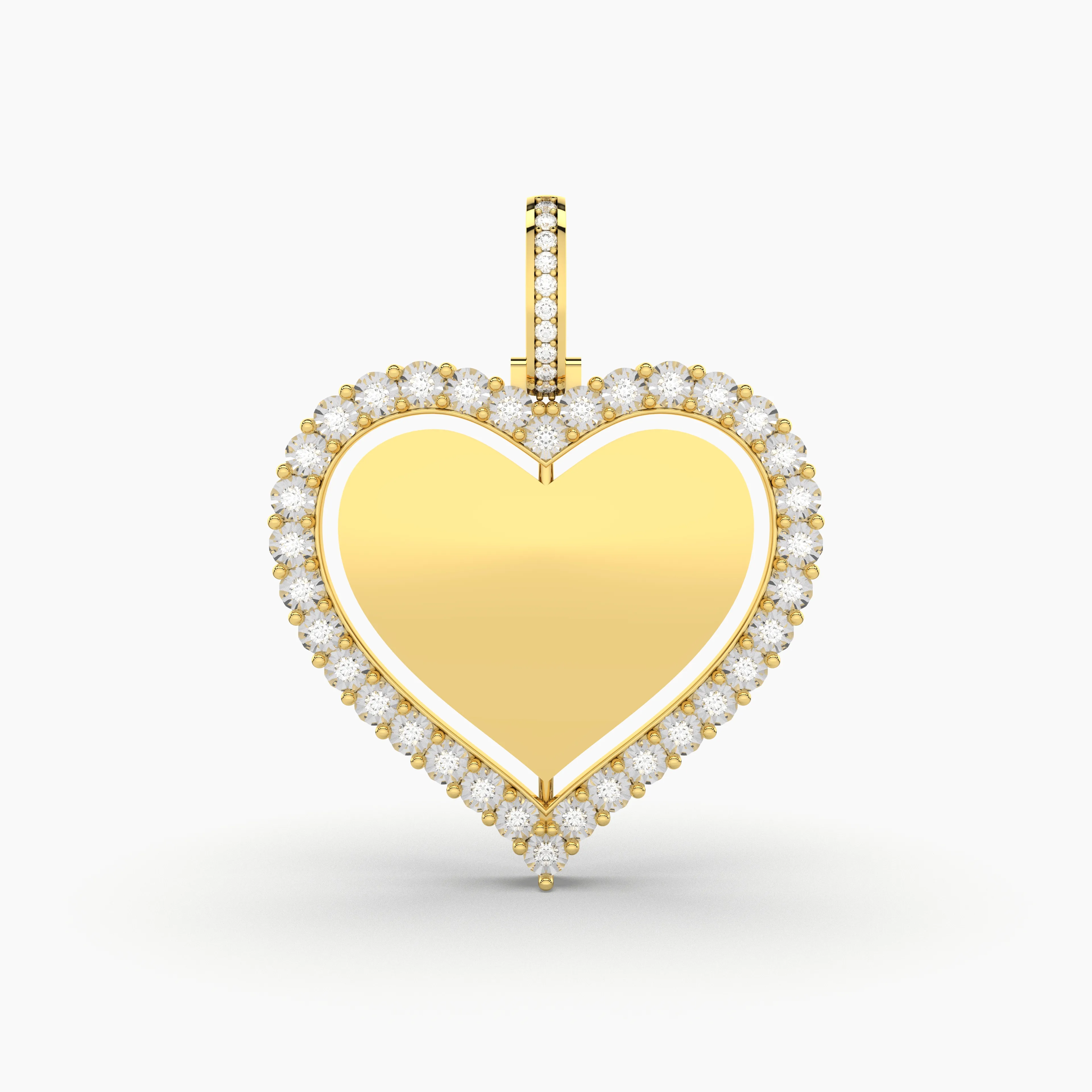 Natural Round Diamond Studded Heart Pendant
