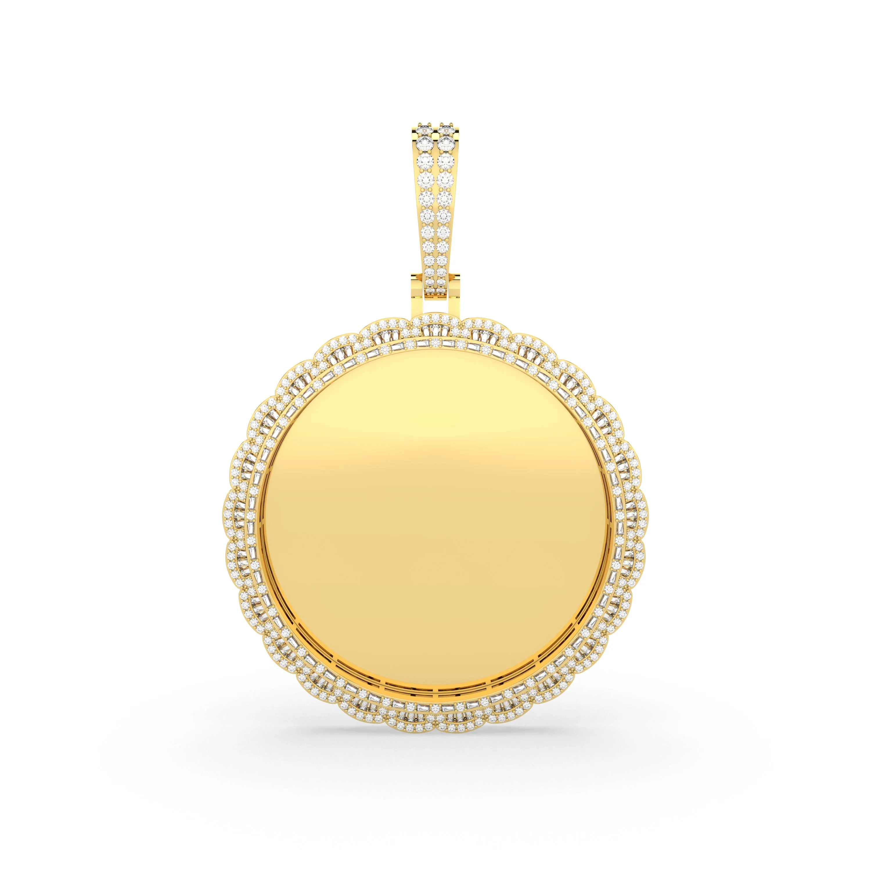Natural Diamond Round Medallion Pendant For Men