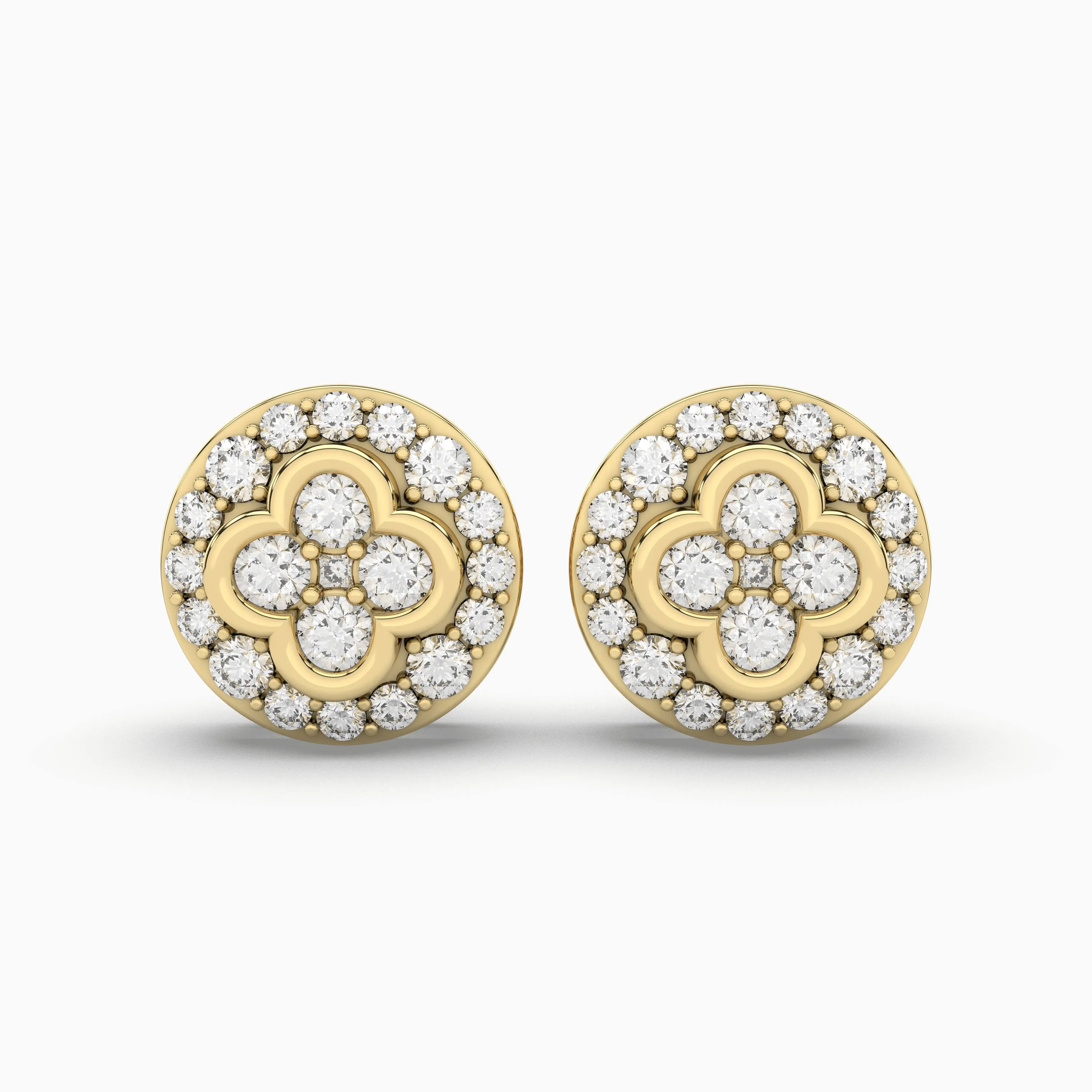 0.24 CT.T.W Gold Round Natural Diamond Earring For Women