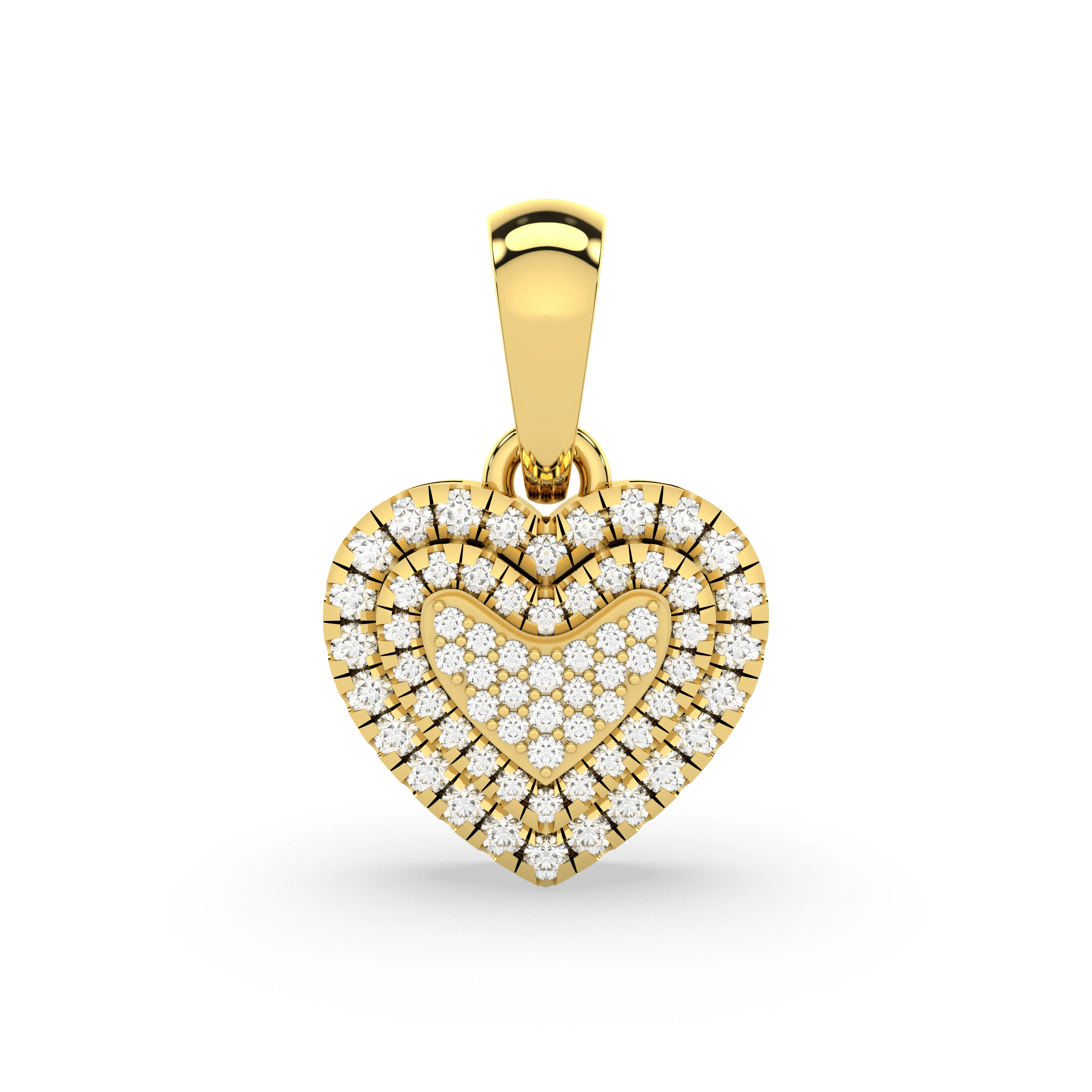 Women's Round Natural Diamond Heart Pendant