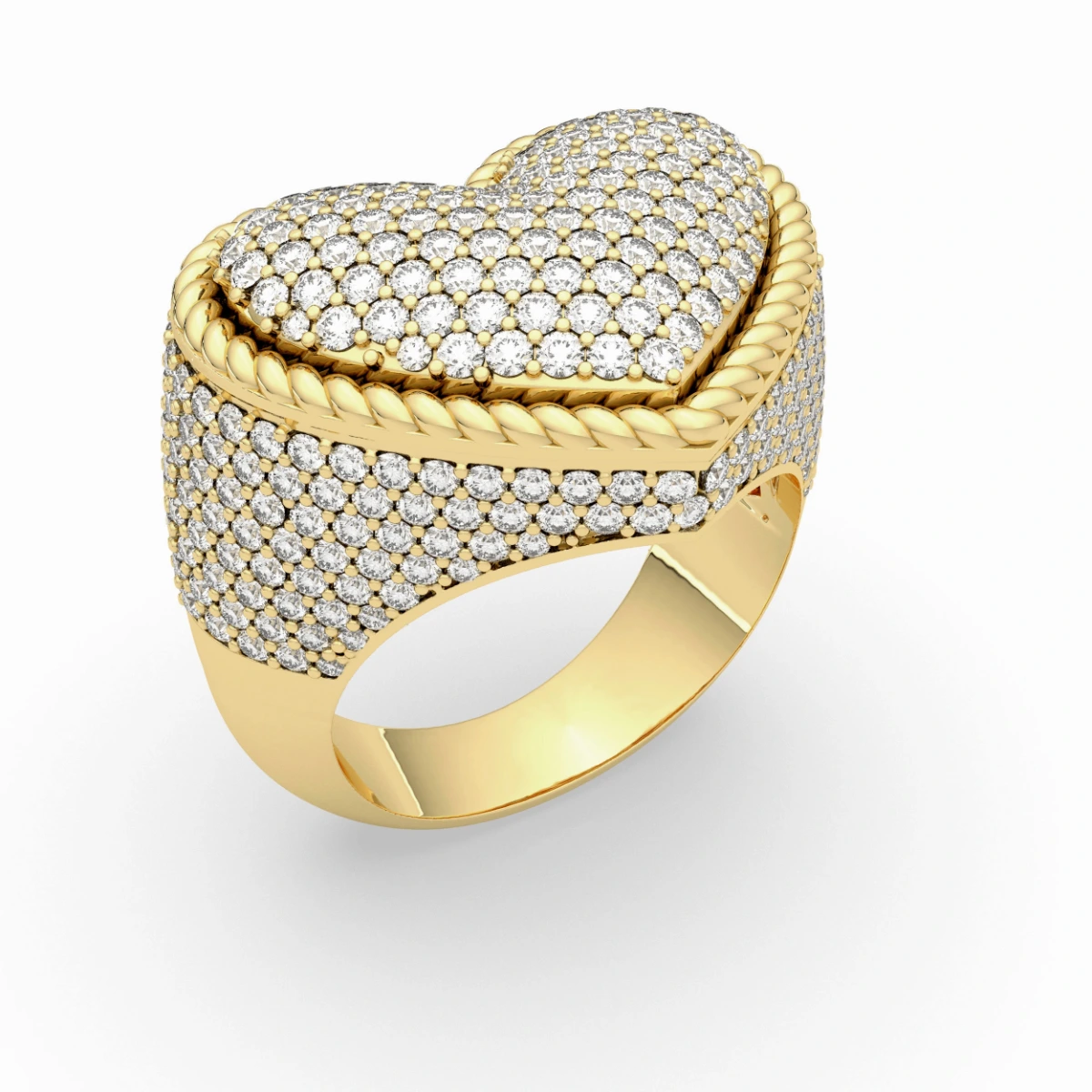 Heart Shape Brilliant Round Natural Diamond Ring