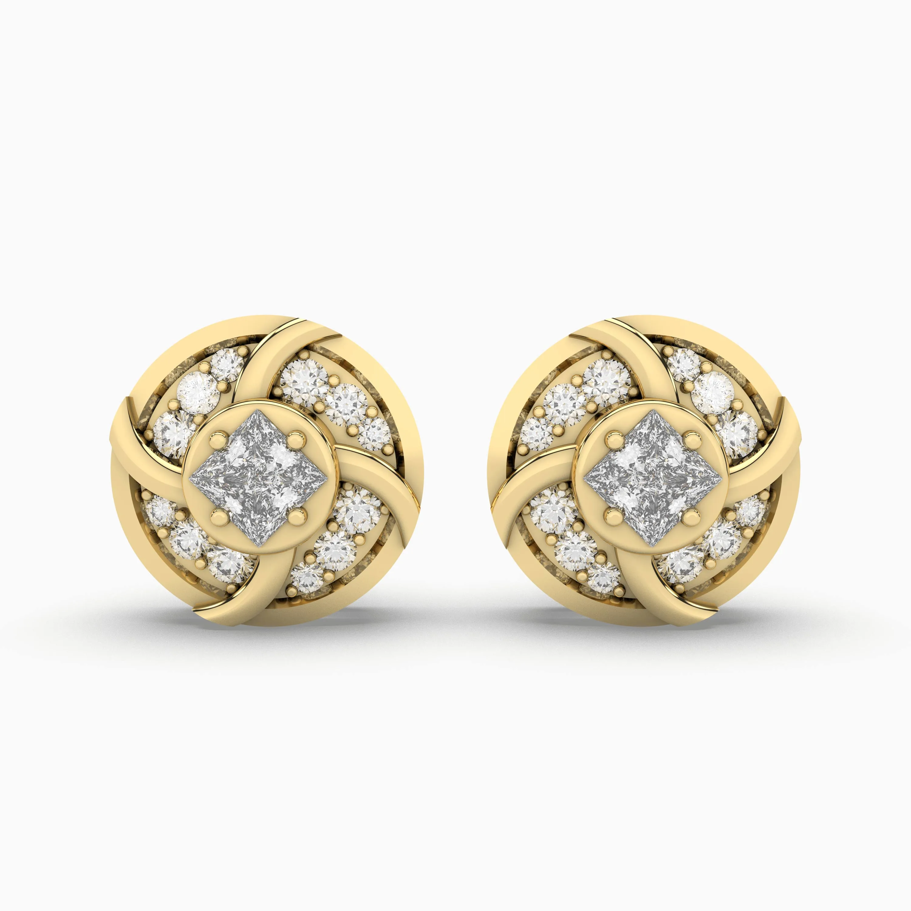 0.54 CT.T.W. Natural Diamond Stud Earrings For Women
