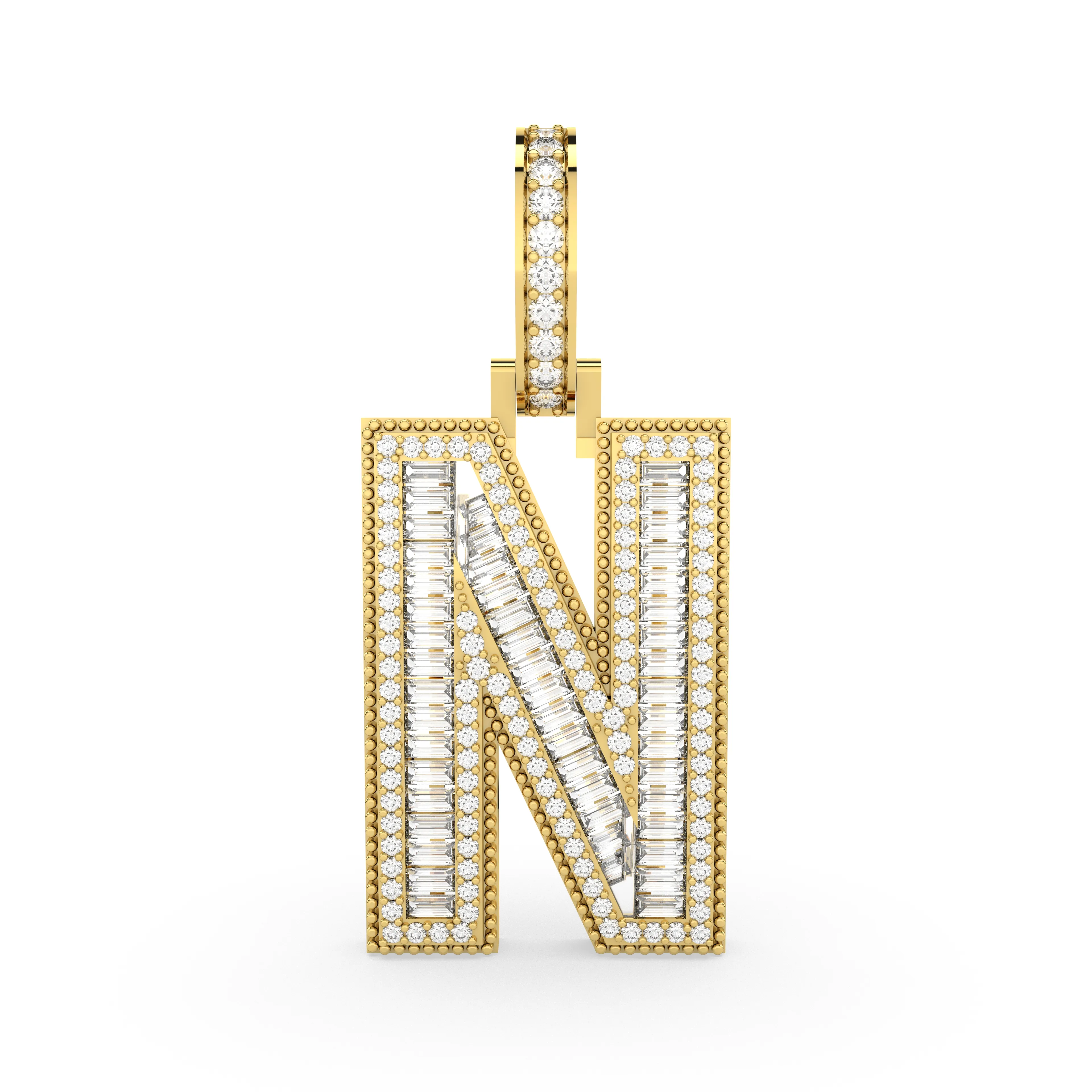 Natural Diamond Initial "N" Pendant