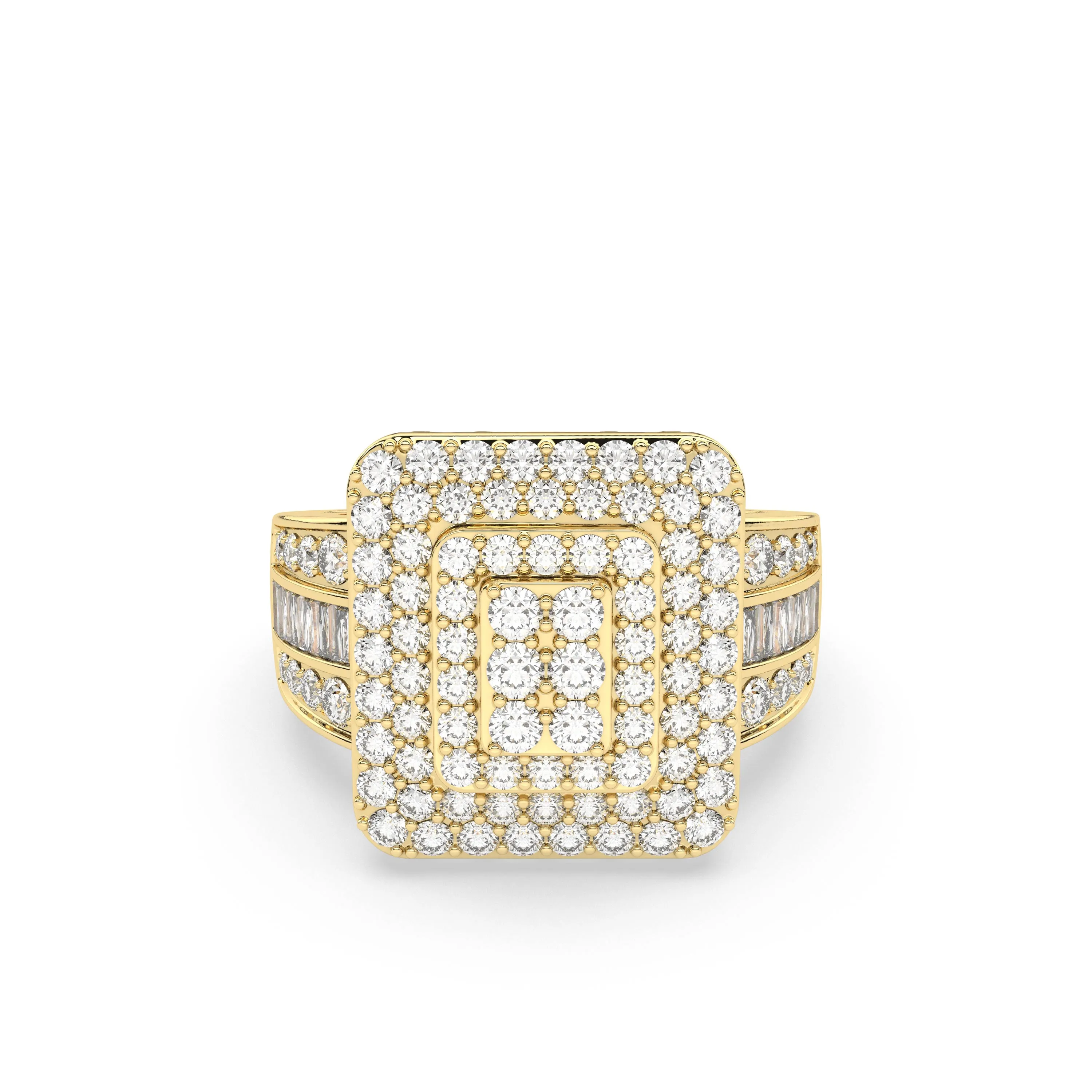 Cushion Cluster Natural Diamond Engagement Ring