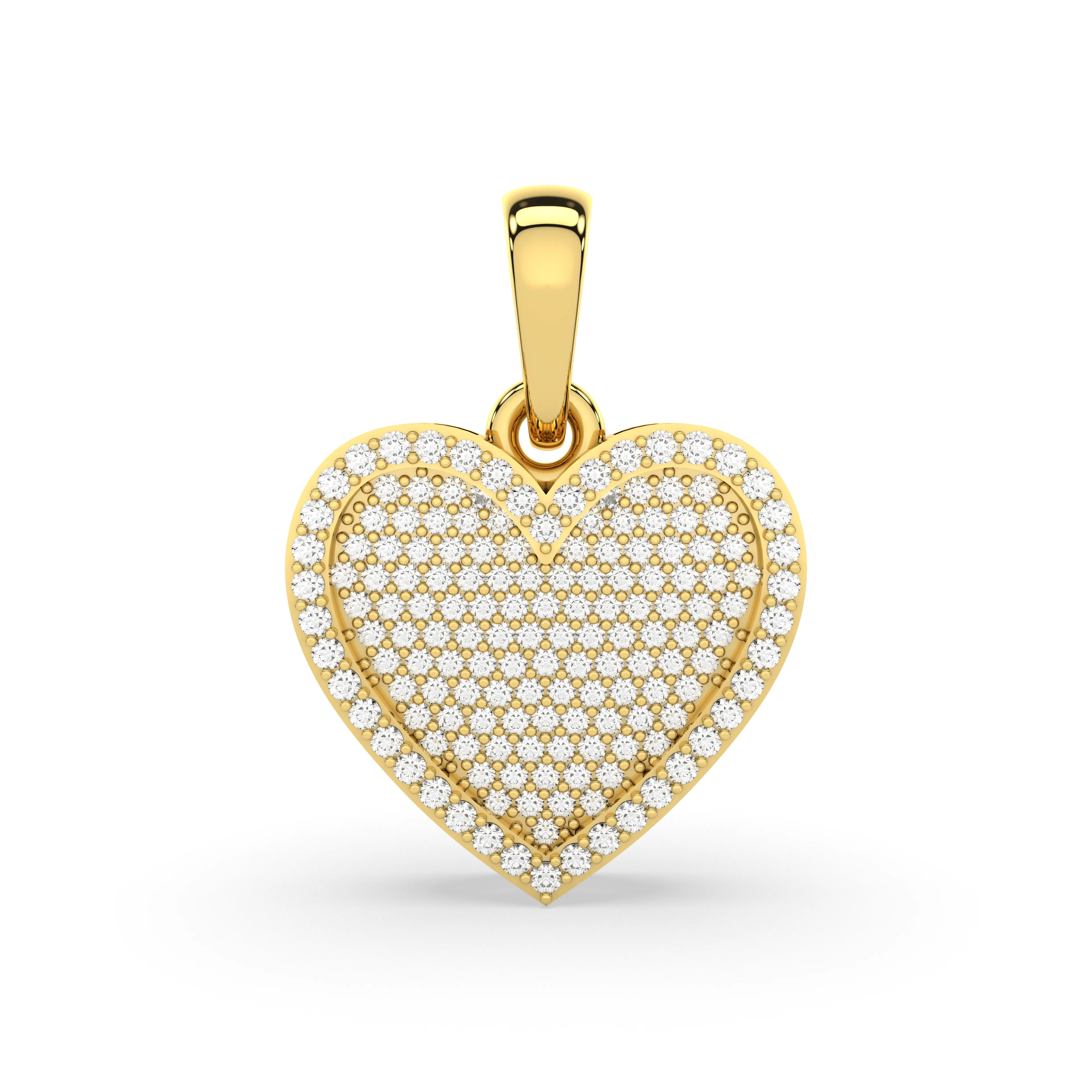 Heart-Shaped Natural Diamond Pendant