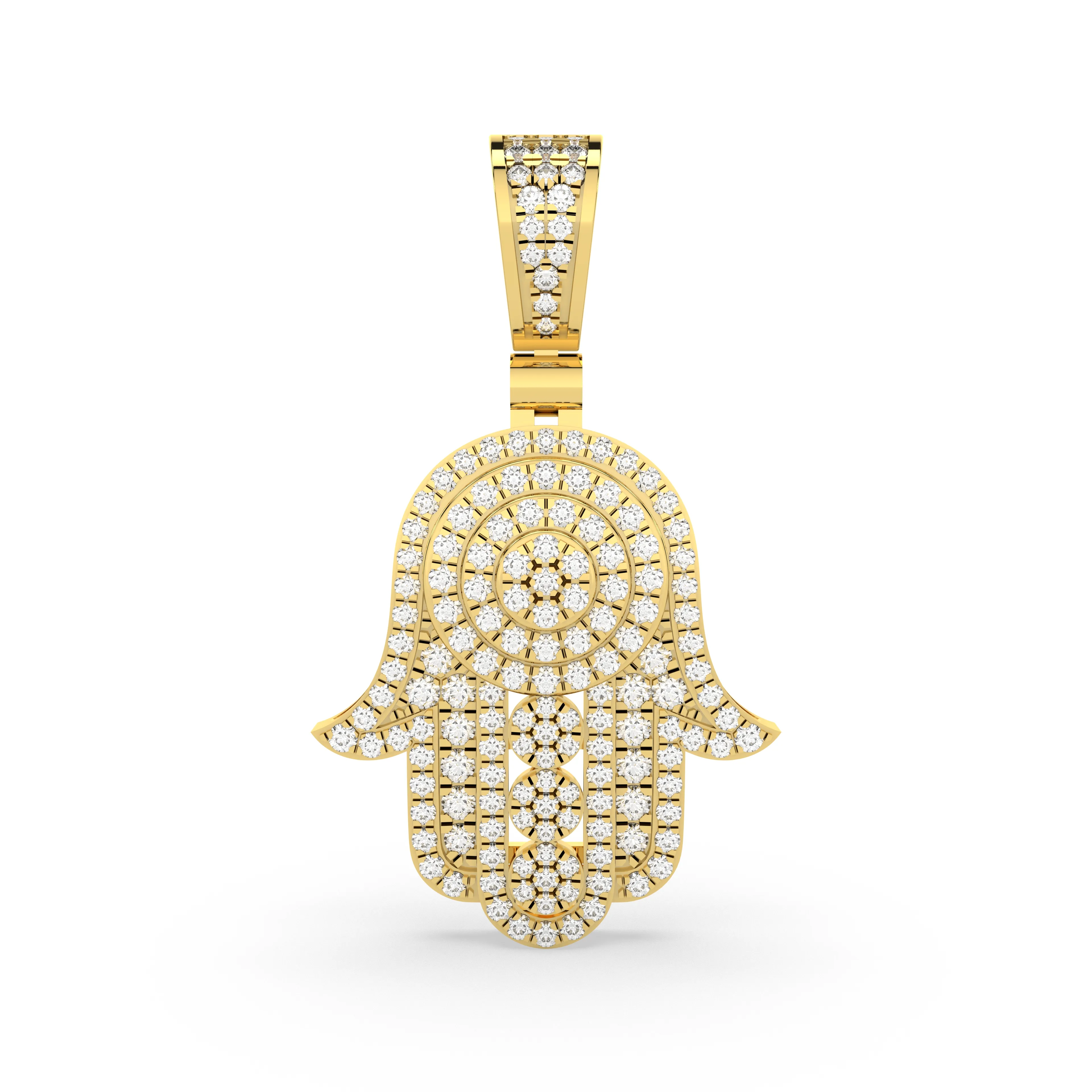 Men'S Natural Diamond Hamsa Pendant