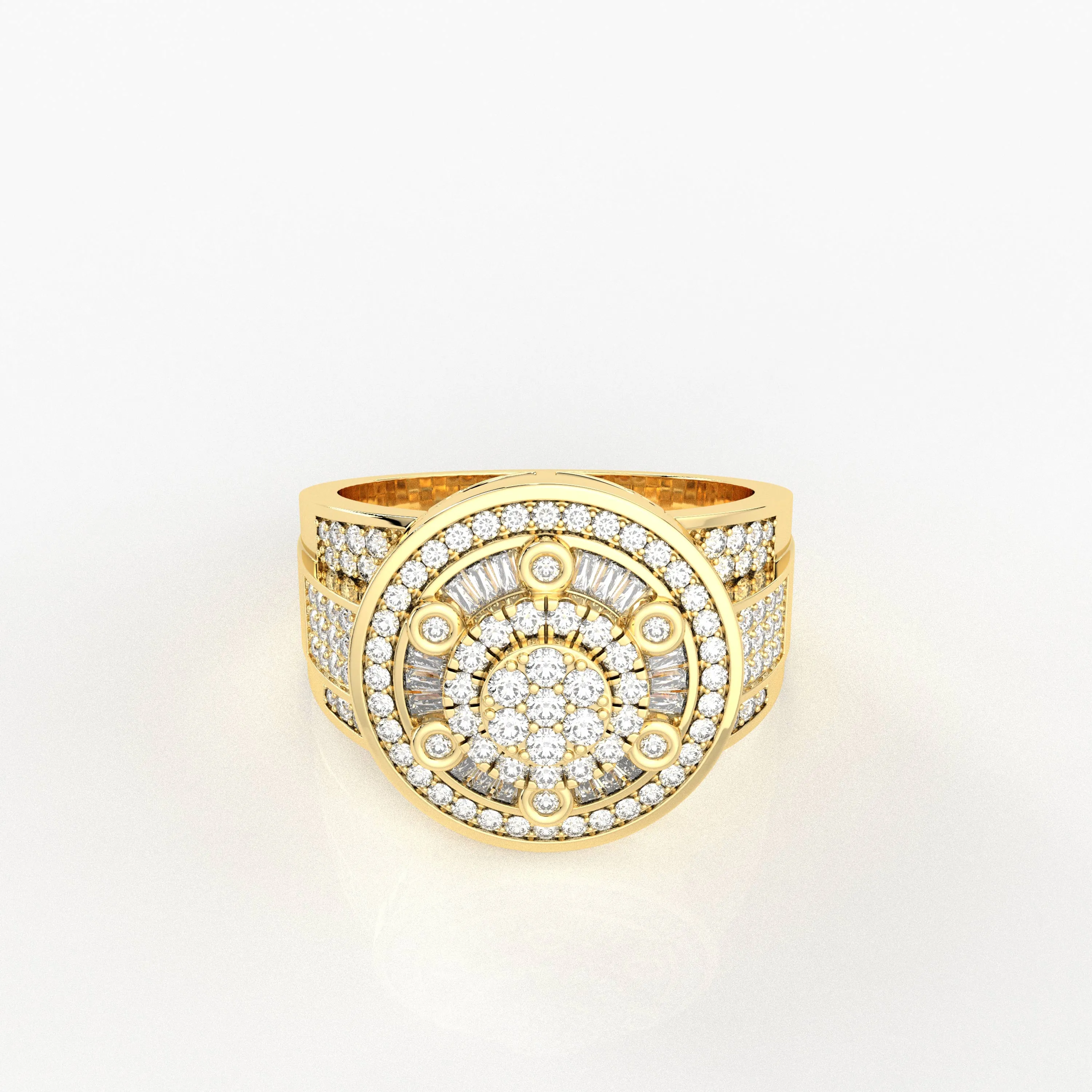Mens Gold Natural Diamonds Ring