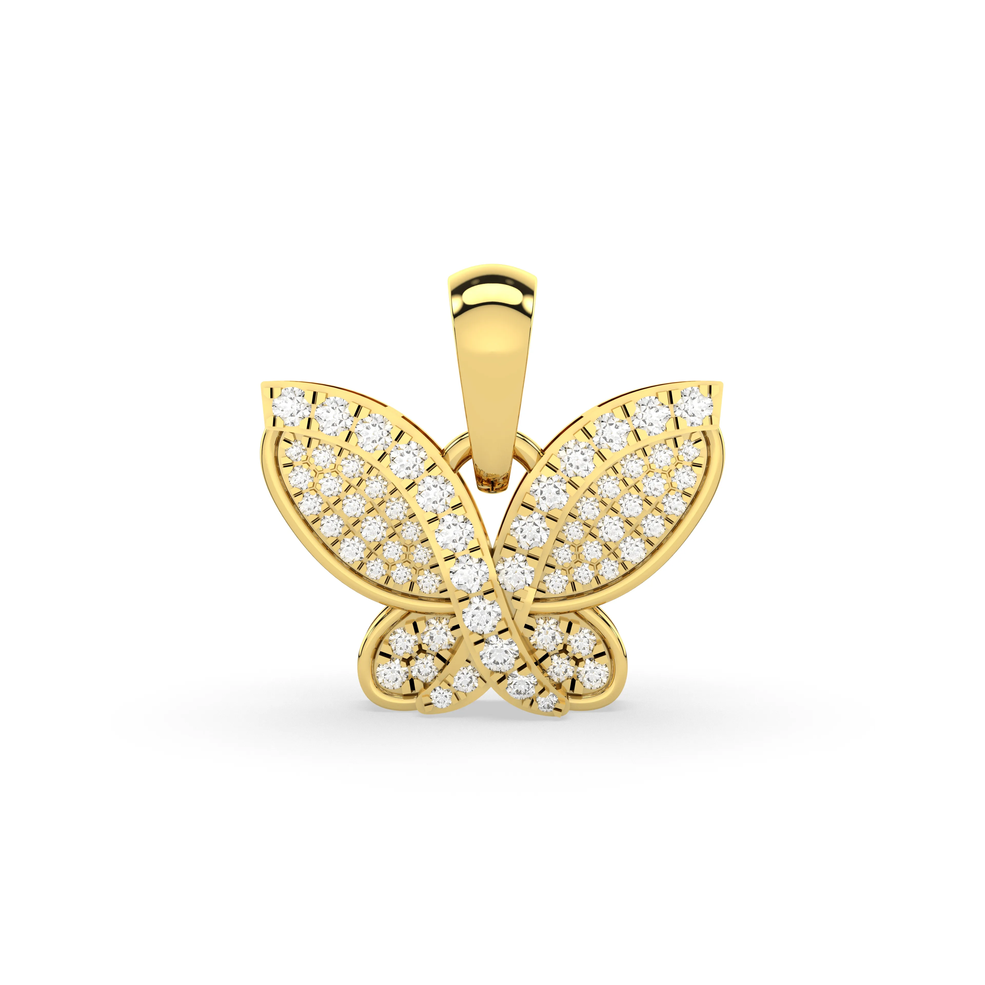 Butterfly Pendant With Natural Diamonds