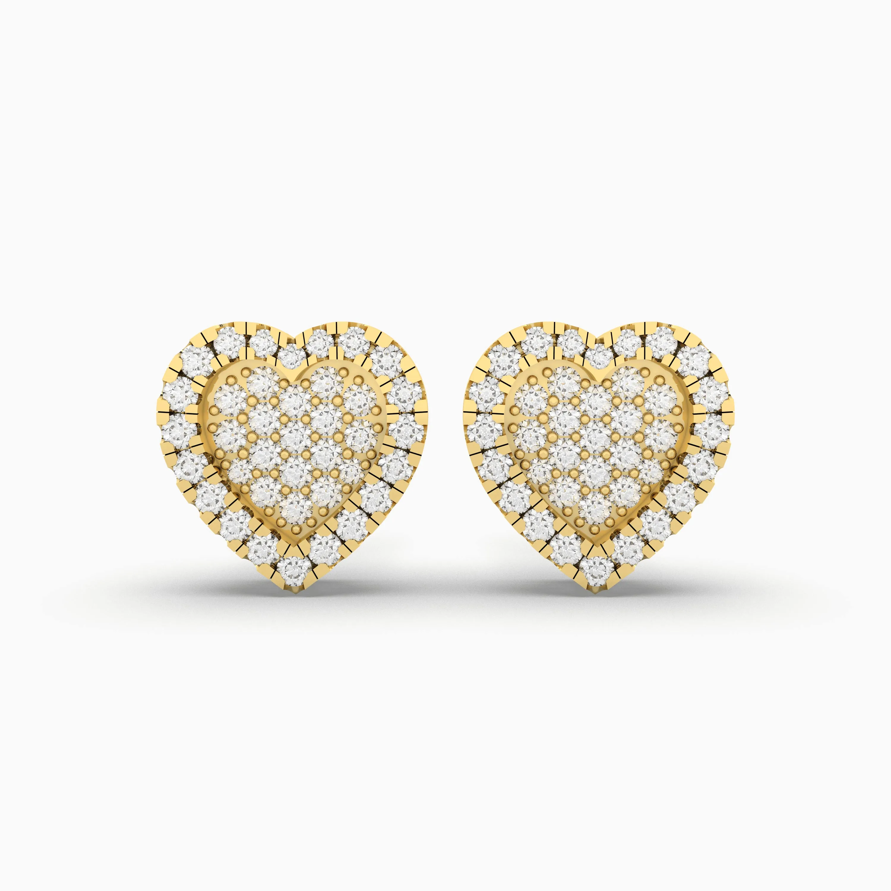 Heart Natural Diamond Earrings-Elegance For Every Heartbeat