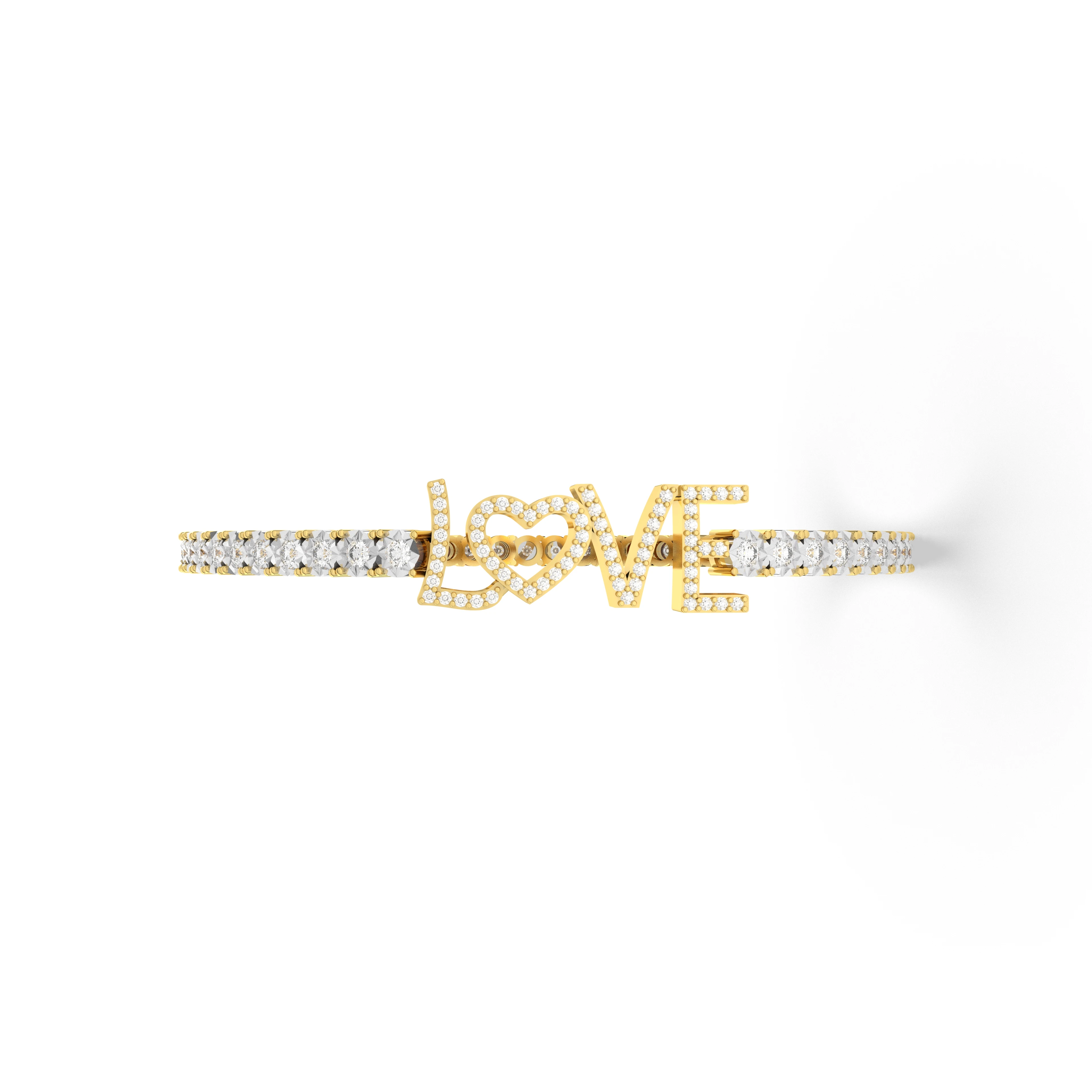 Natural Diamond Tennis Bracelet With A "LOVE" Motif