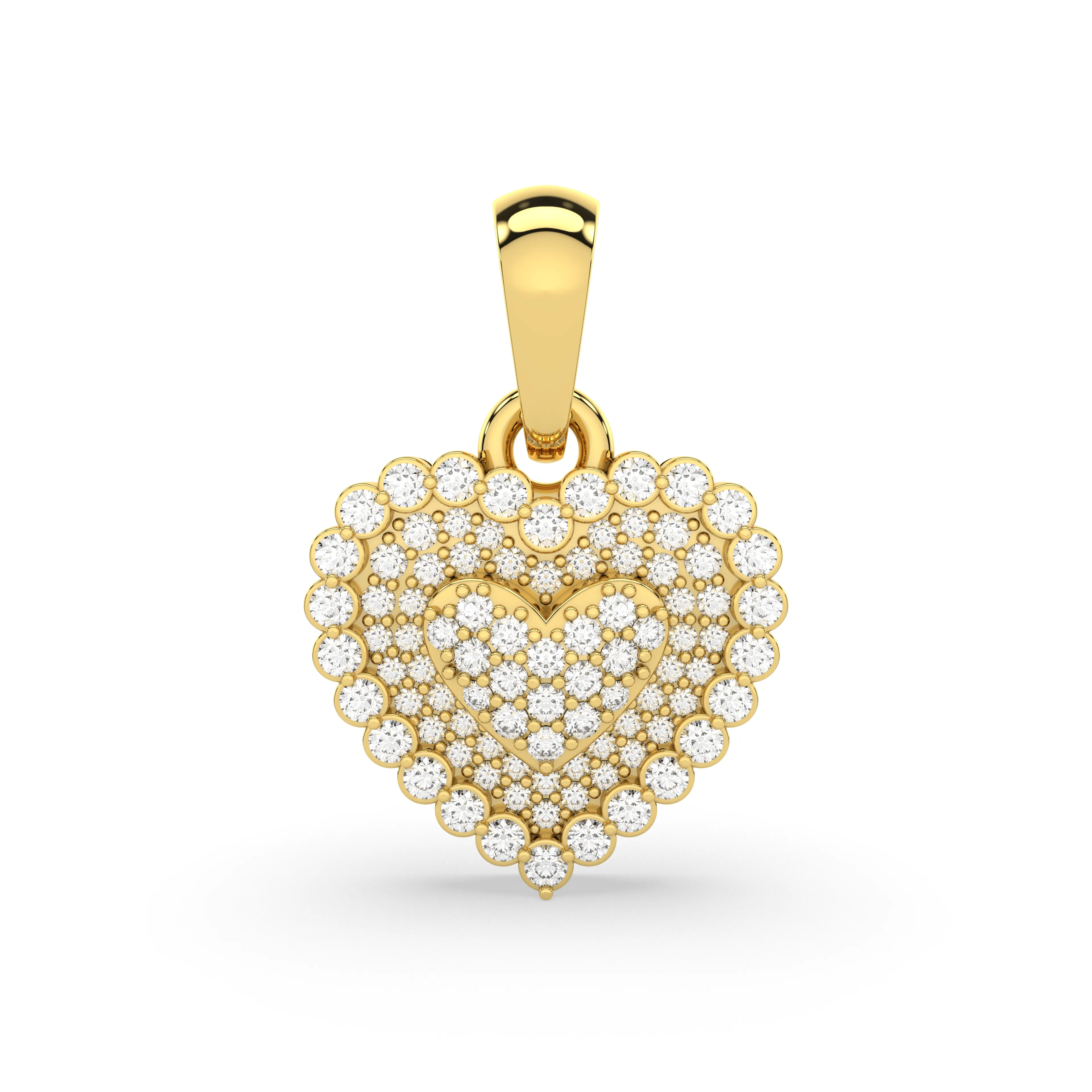 Pave Heart Natural Diamond Pendant