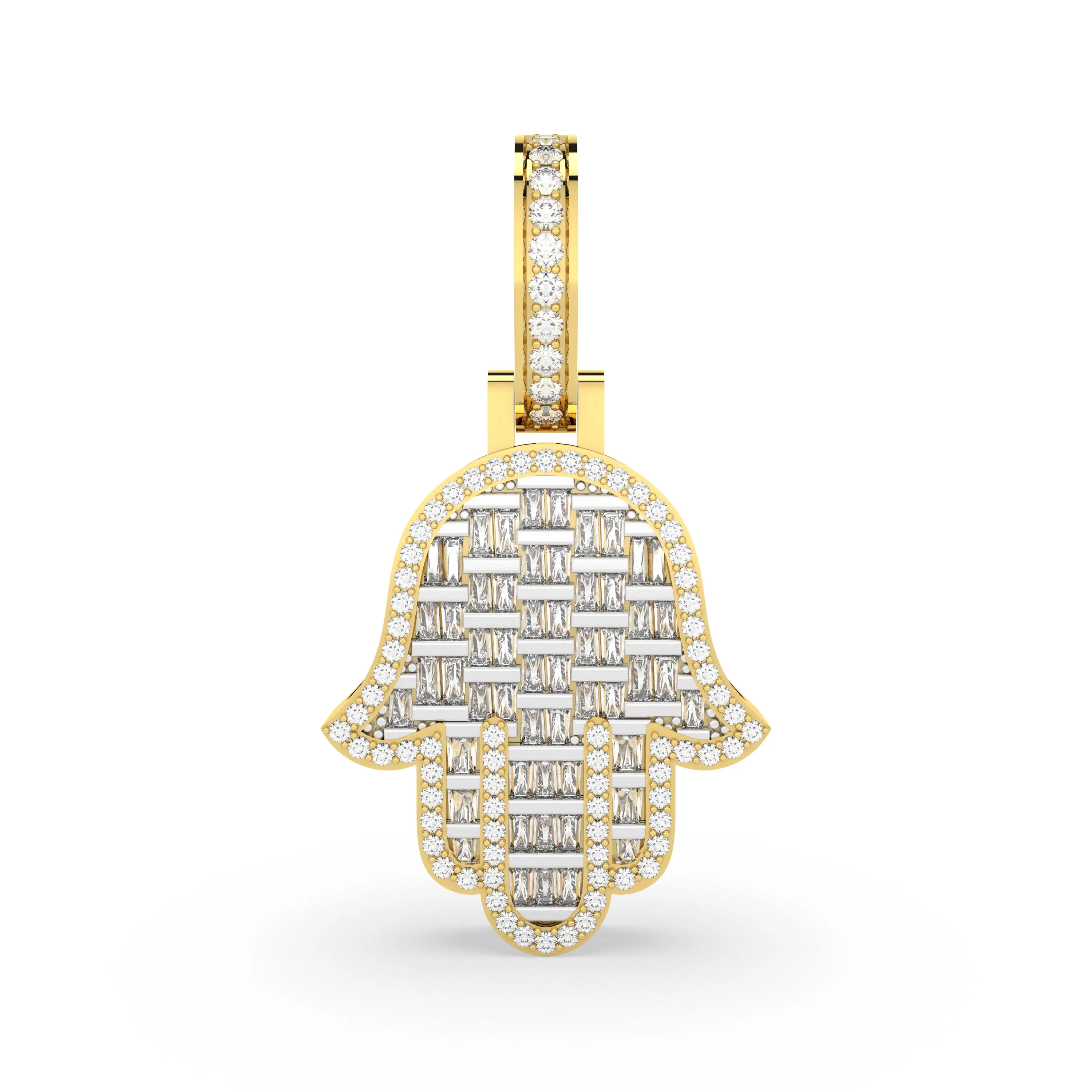 Hamsa Pendant With 0.87 Ct Natural Diamonds