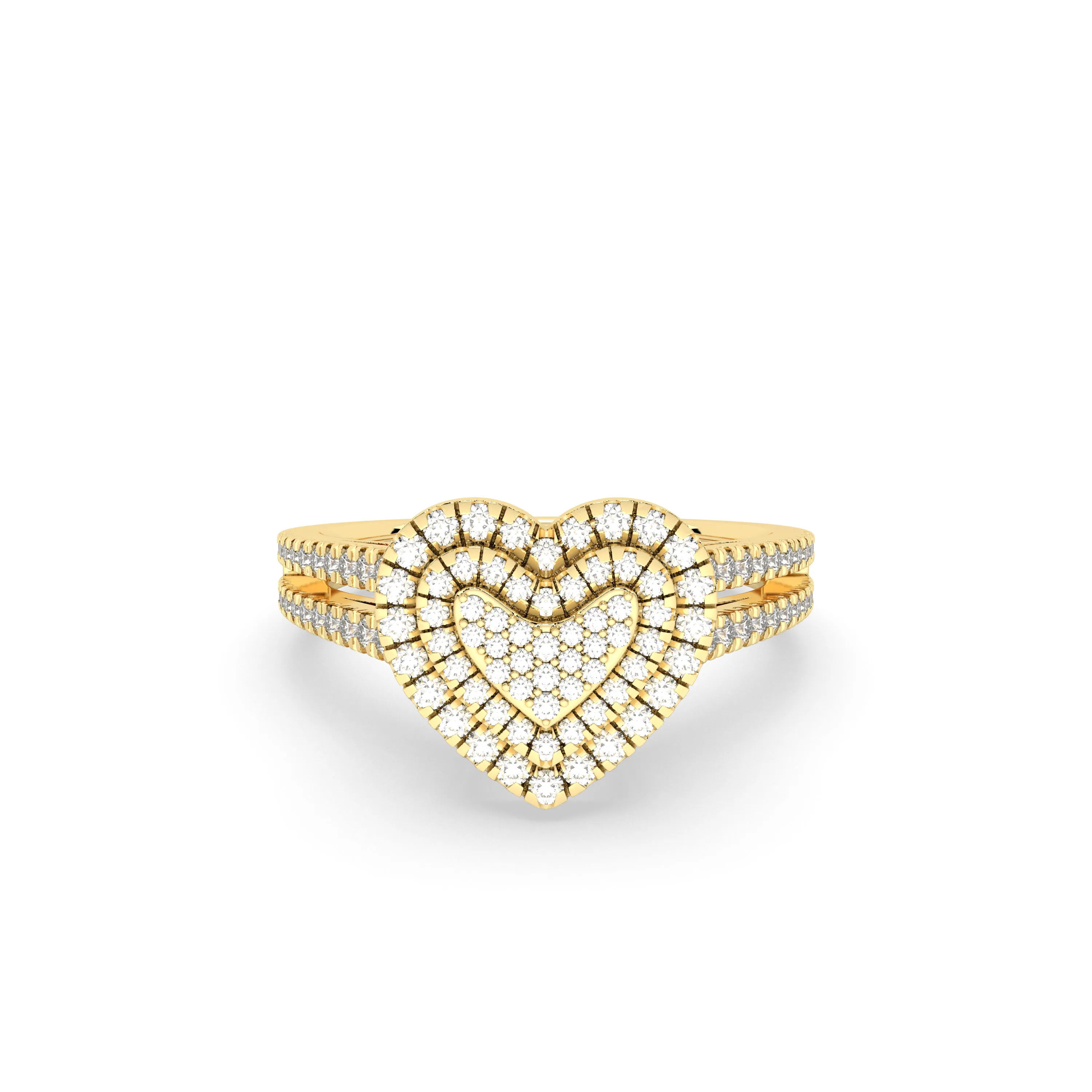 Natural Diamond Ring For Women Heart Design