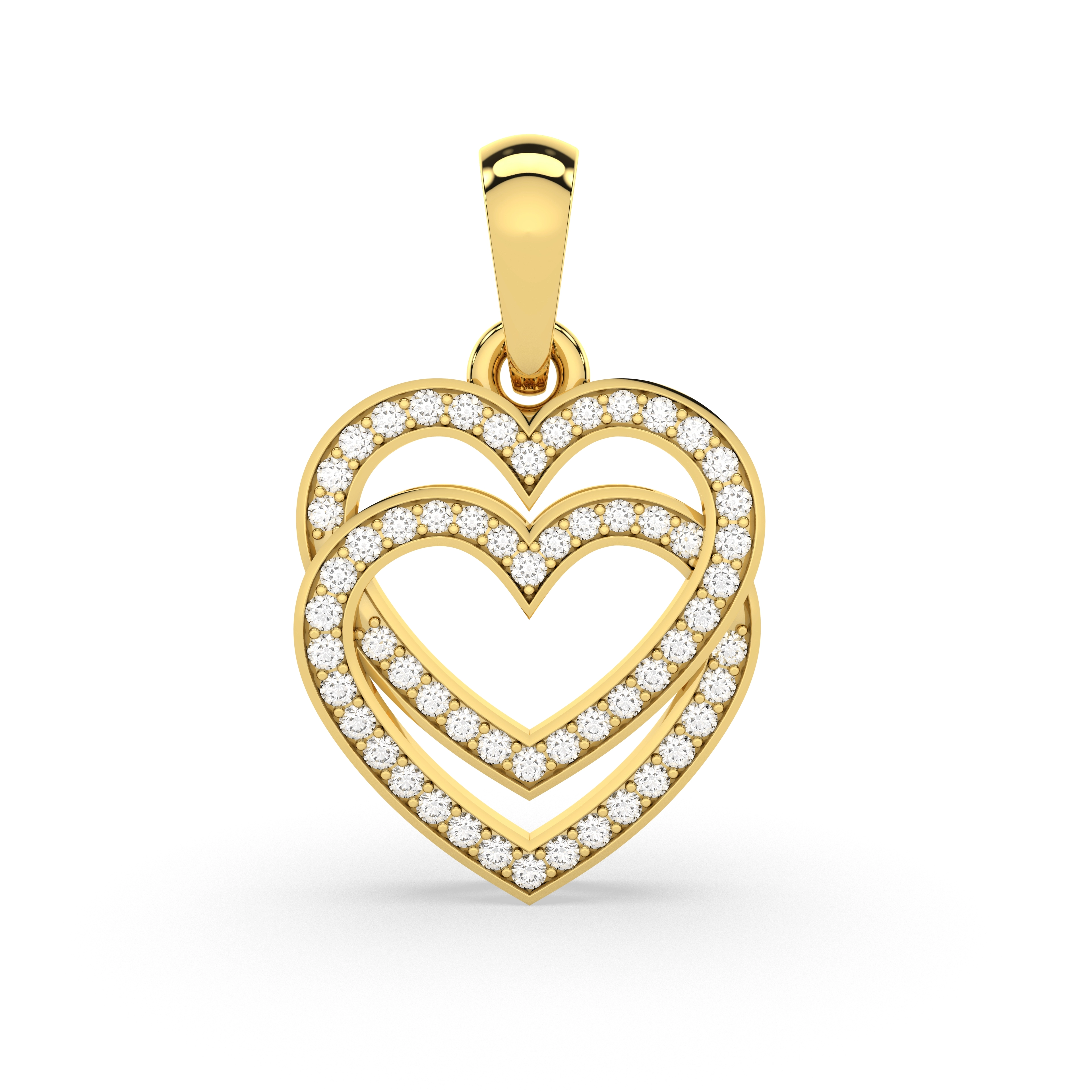 Intertwined Heart Natural Diamond Pendant