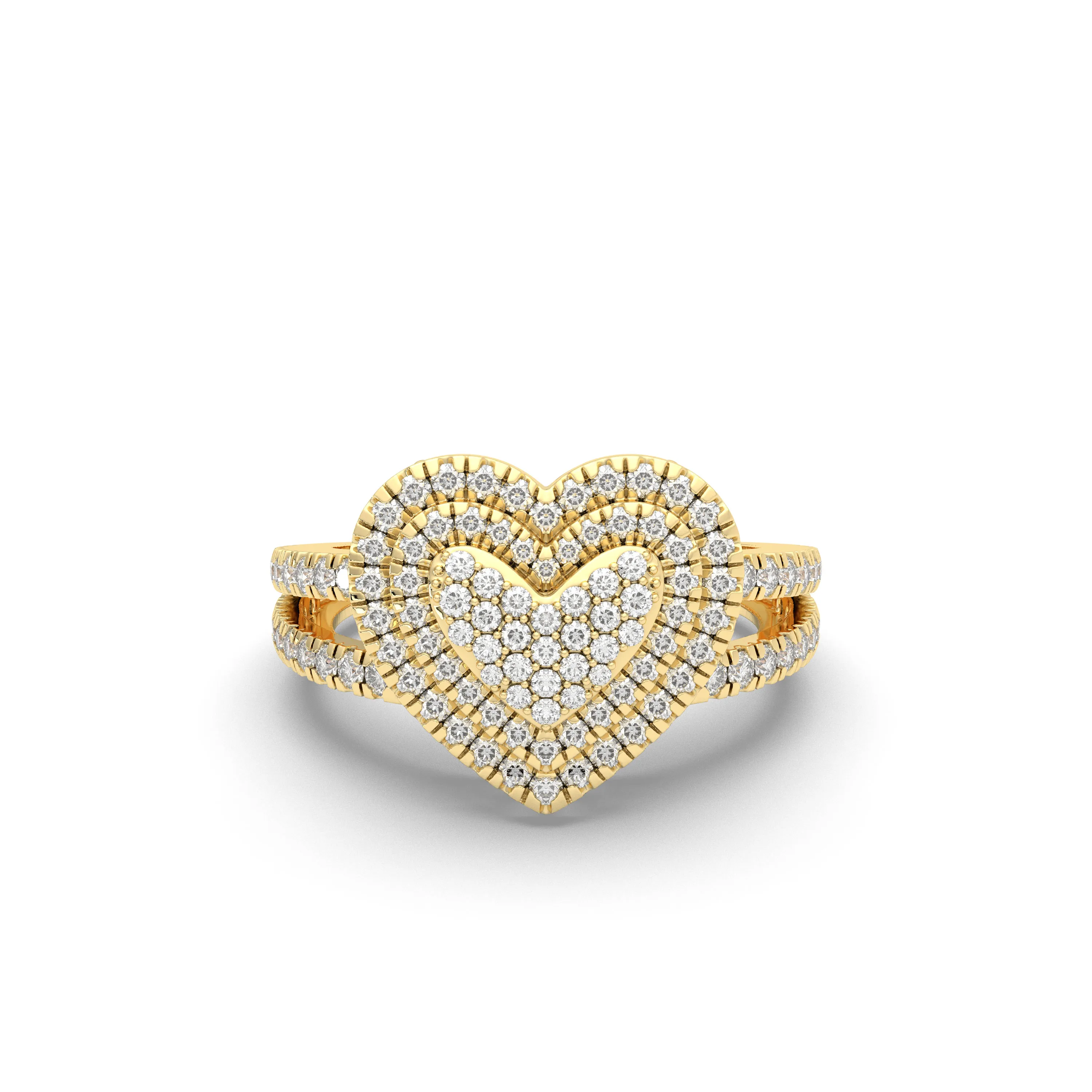 Natural Diamond Cluster Love Adorned Rings