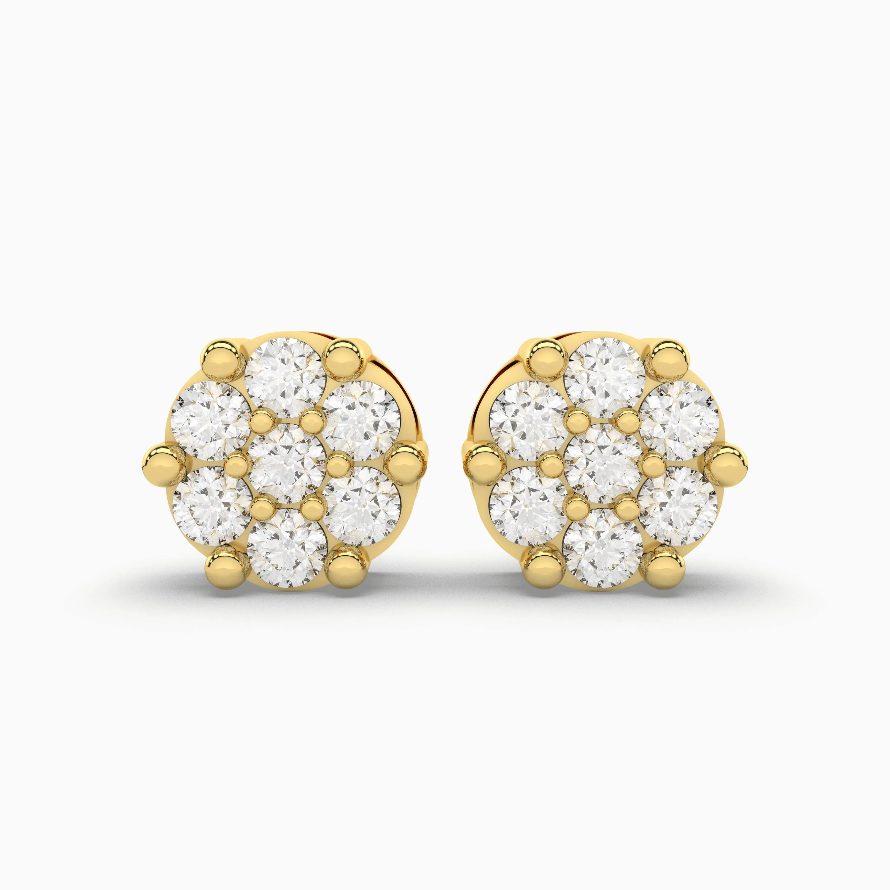 Daily Wear Round Natural Diamond Earrings For Women