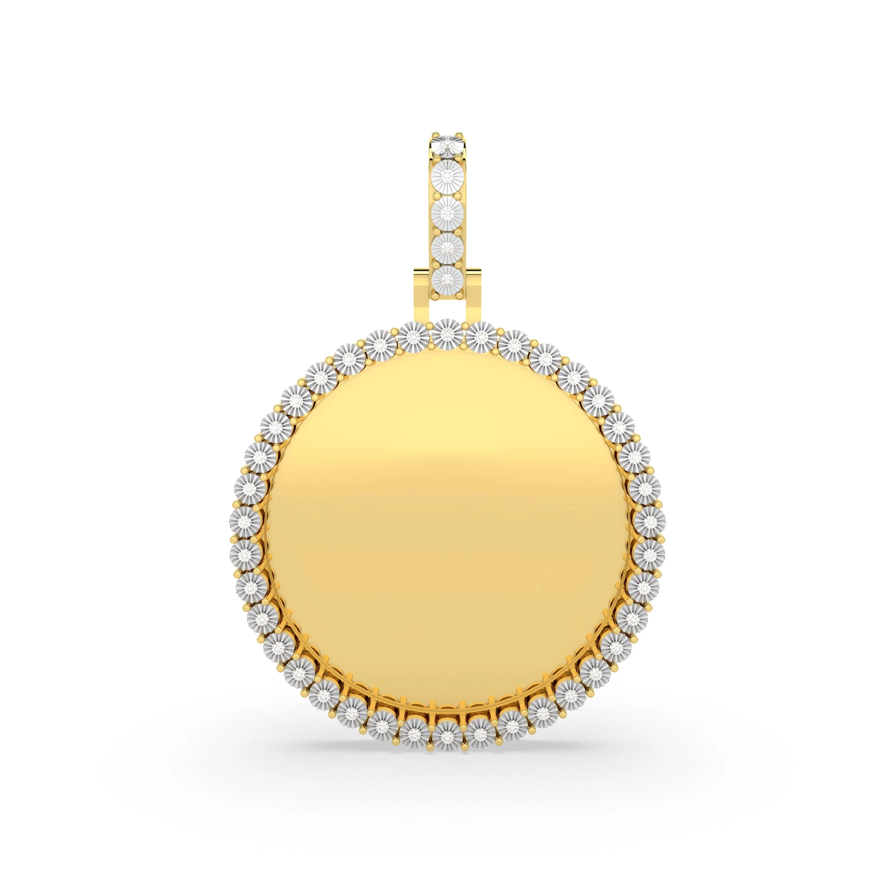 Round Natural Diamond Memory Picture Pendant